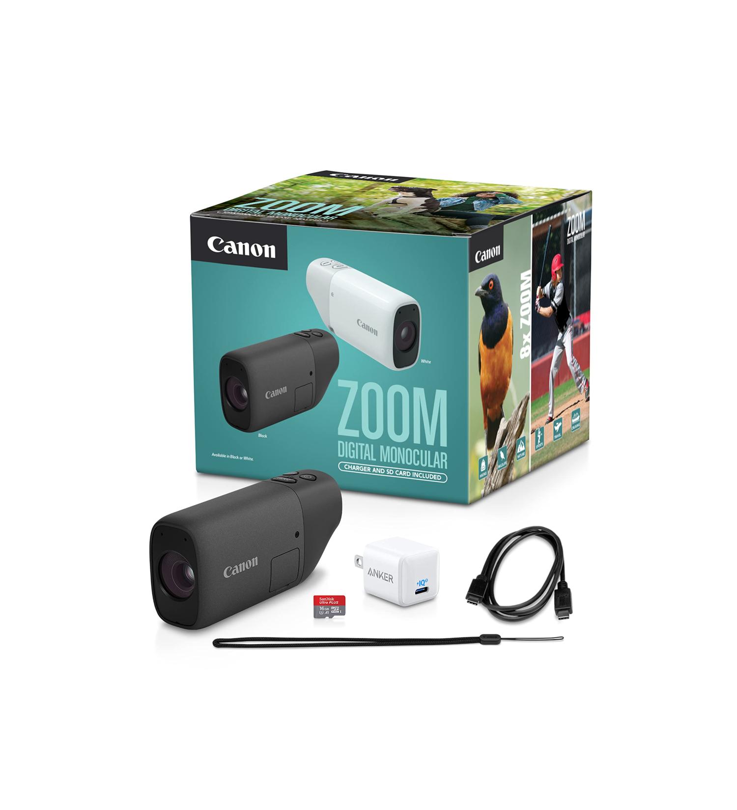 Canon Zoom Digital Monocular Kit with USB-C Charger, microSD Card - PowerShot Zoom | 400mm Optical, 800mm Digital Zoom for Bird Watching, Wildlife, Sports, Traveling, Hiking - Black Monocular - Buy Online on GoSupps.com