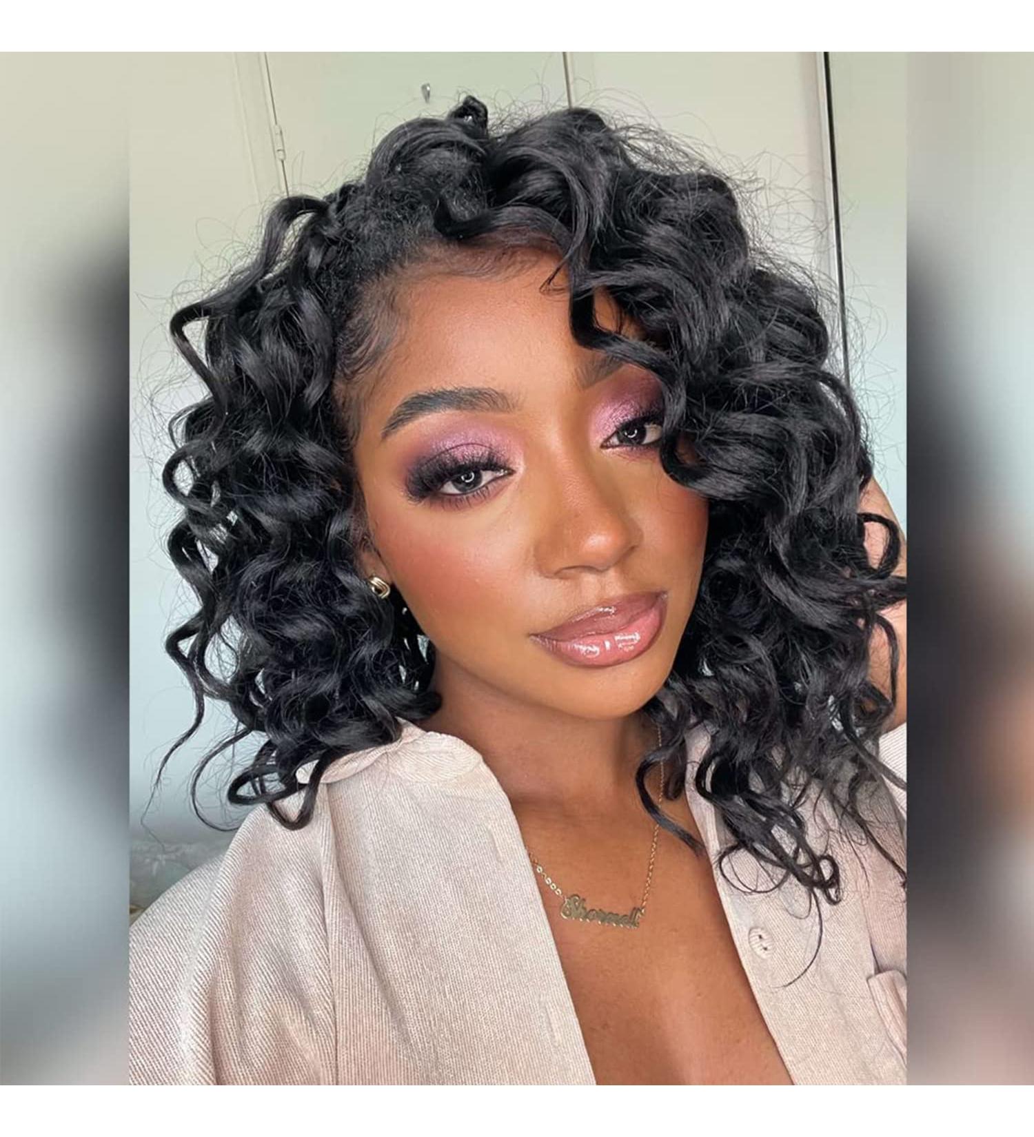 Ocean Wave Crochet Hair for Black Women - 9 Inch Deep Wave Curly Synthetic Hair Braids (7 Packs, 1B#) - Buy Online on GoSupps.com