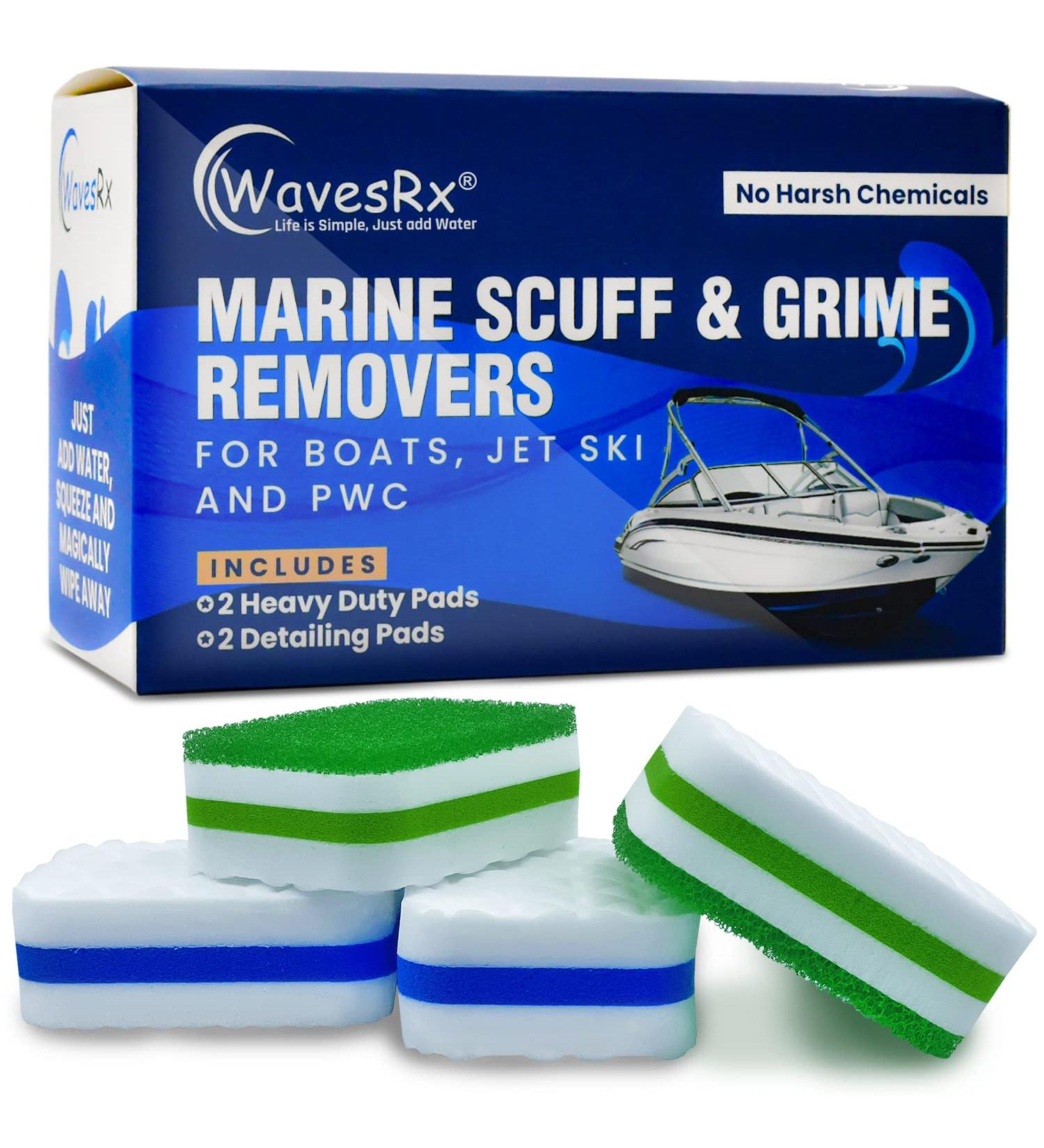 WavesRx Marine Grime & Scuff Remover Pads - Boat Erasers for Cleaning & Polishing | Ideal for Boats, Jet Skis | Remove Dirt, Deck Marks, Scratches & Black Streaks | Improved Strength & Higher Density - Blue - Buy Online on GoSupps.com
