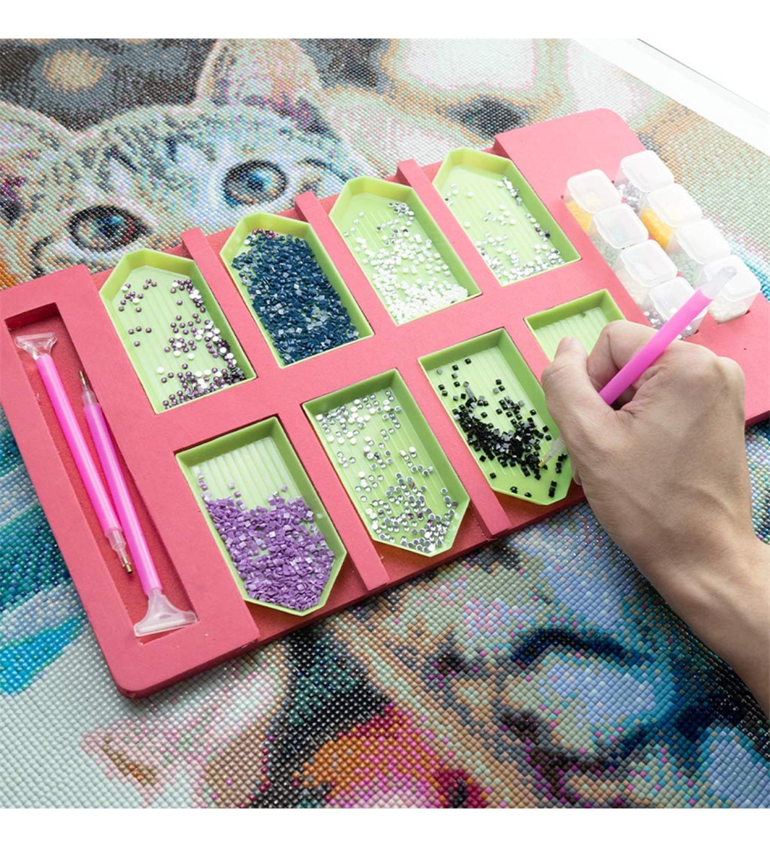 HXYQMMY Diamond Painting Accessories Tray Organizer - 8 Slots Multi-Boat Holder for Square Bead Storage Containers - Ideal Craft Tool Kit for Adults - Buy Online on GoSupps.com
