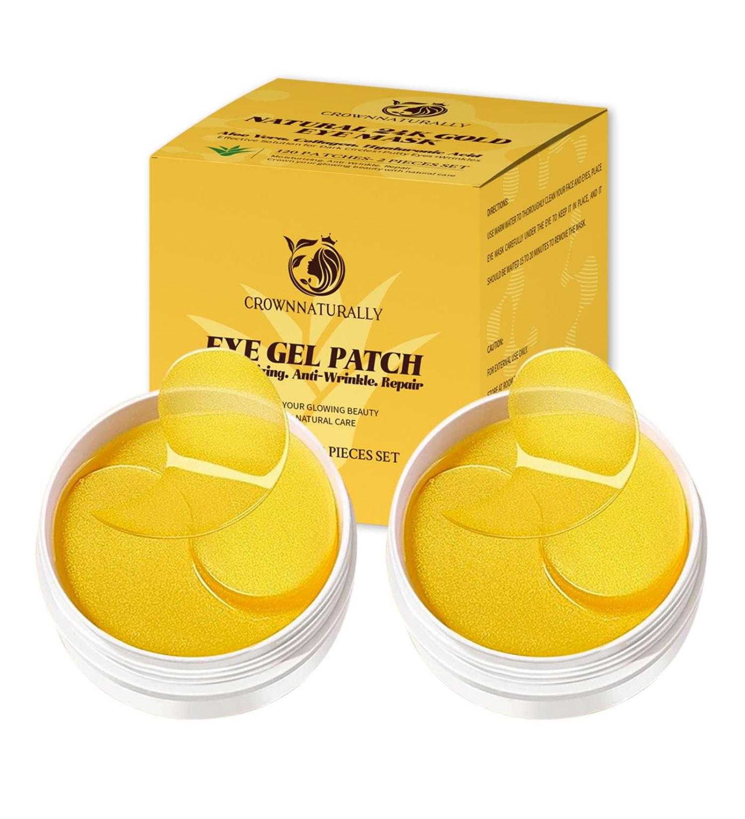 120PCS 24K Gold Under Eye Patches with Aloe Vera Anti-Wrinkle Moisturizing Eye Masks for Dark Circles & Puffiness | 60 Pairs (Pack of 2 - Buy Online on GoSupps.com