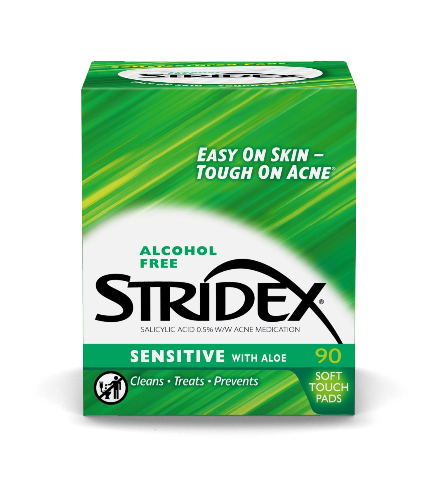 Stridex Sensitive Acne Pads - 90-Count (Pack of 3) - Buy Online on GoSupps.com