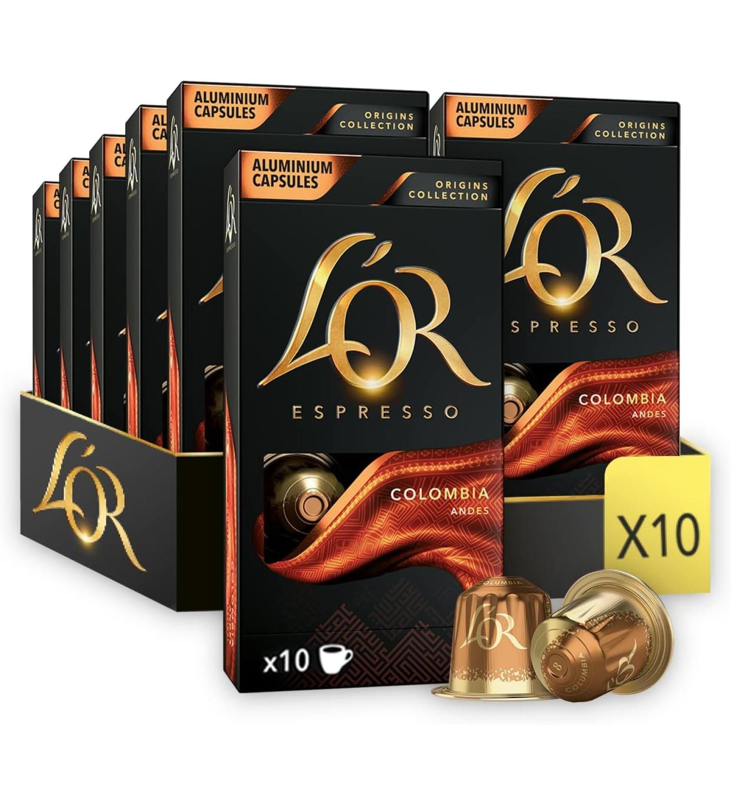 L'Or Espresso Coffee - 100 Capsules Colombia Intensity 8 - Nespresso * compatible (pack of 10 x 10) - Buy Online on GoSupps.com