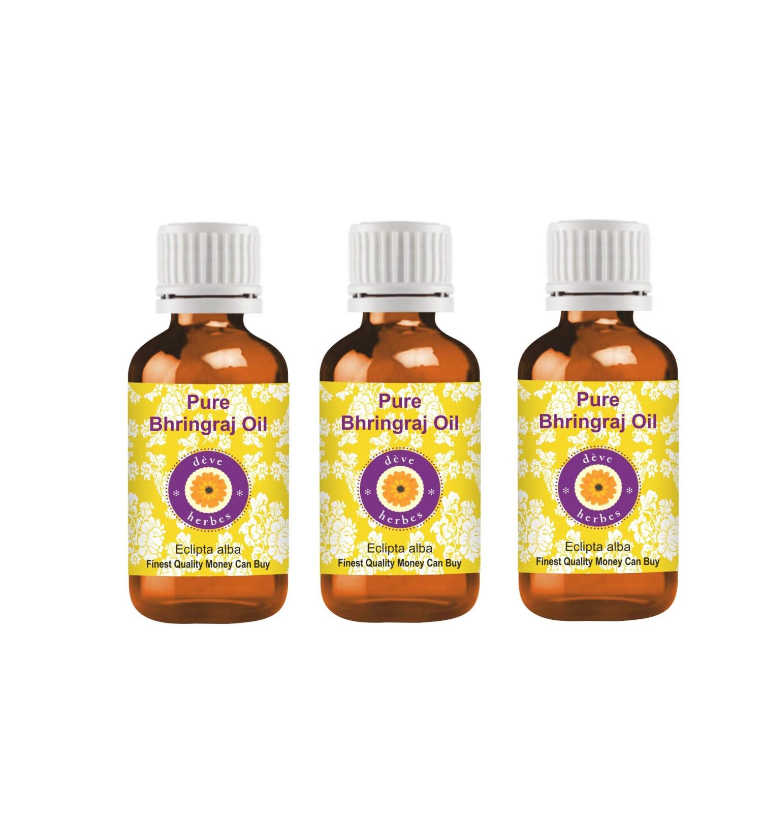 d ve herbes Pure Bhringraj Oil (Eclipta alba) (Pack of three) 100ml X 3 (10 oz) - Buy Online on GoSupps.com