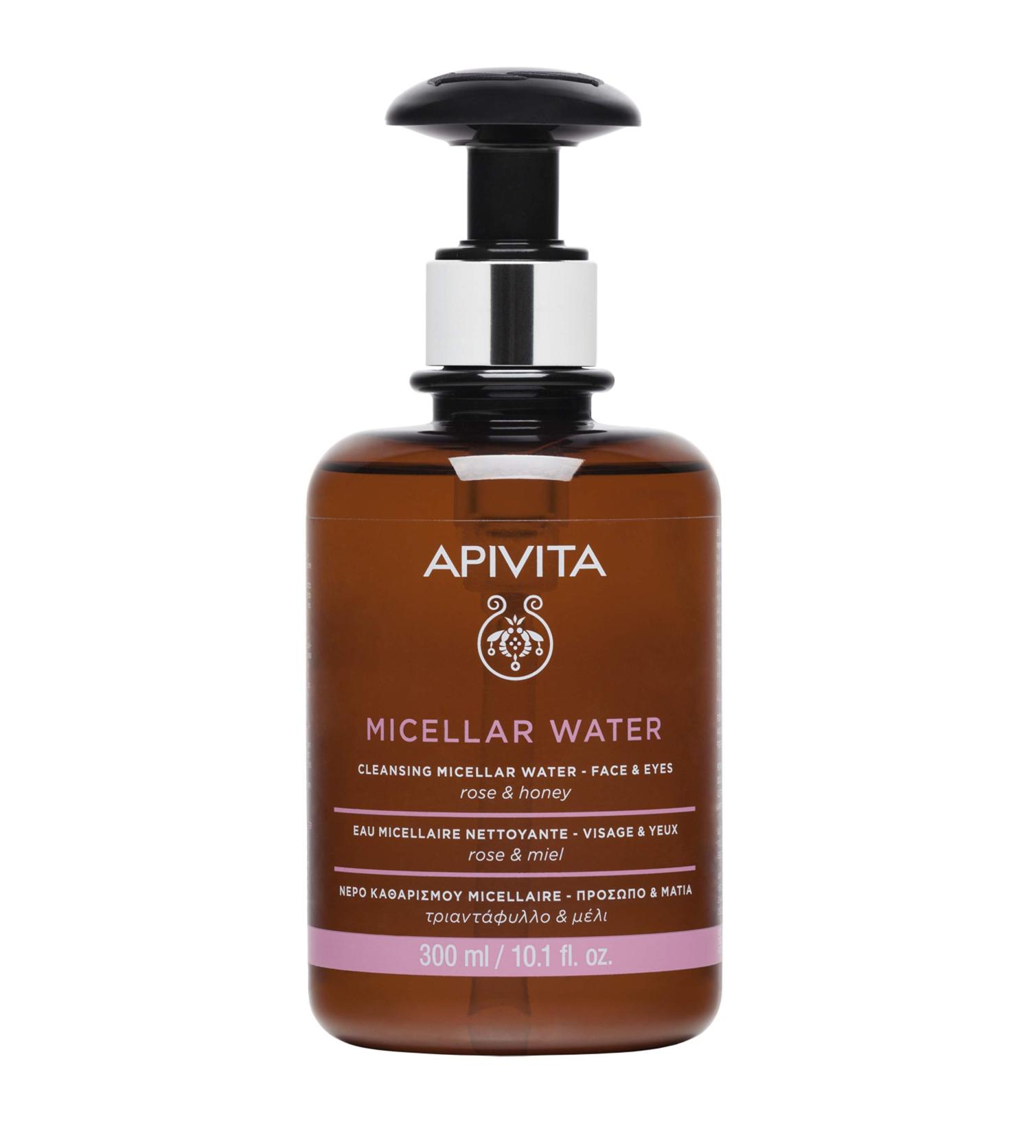 Apivita Micellar Cleansing Water 300ml - Gentle & Effective Makeup Remover for All Skin Types - Buy Online on GoSupps.com