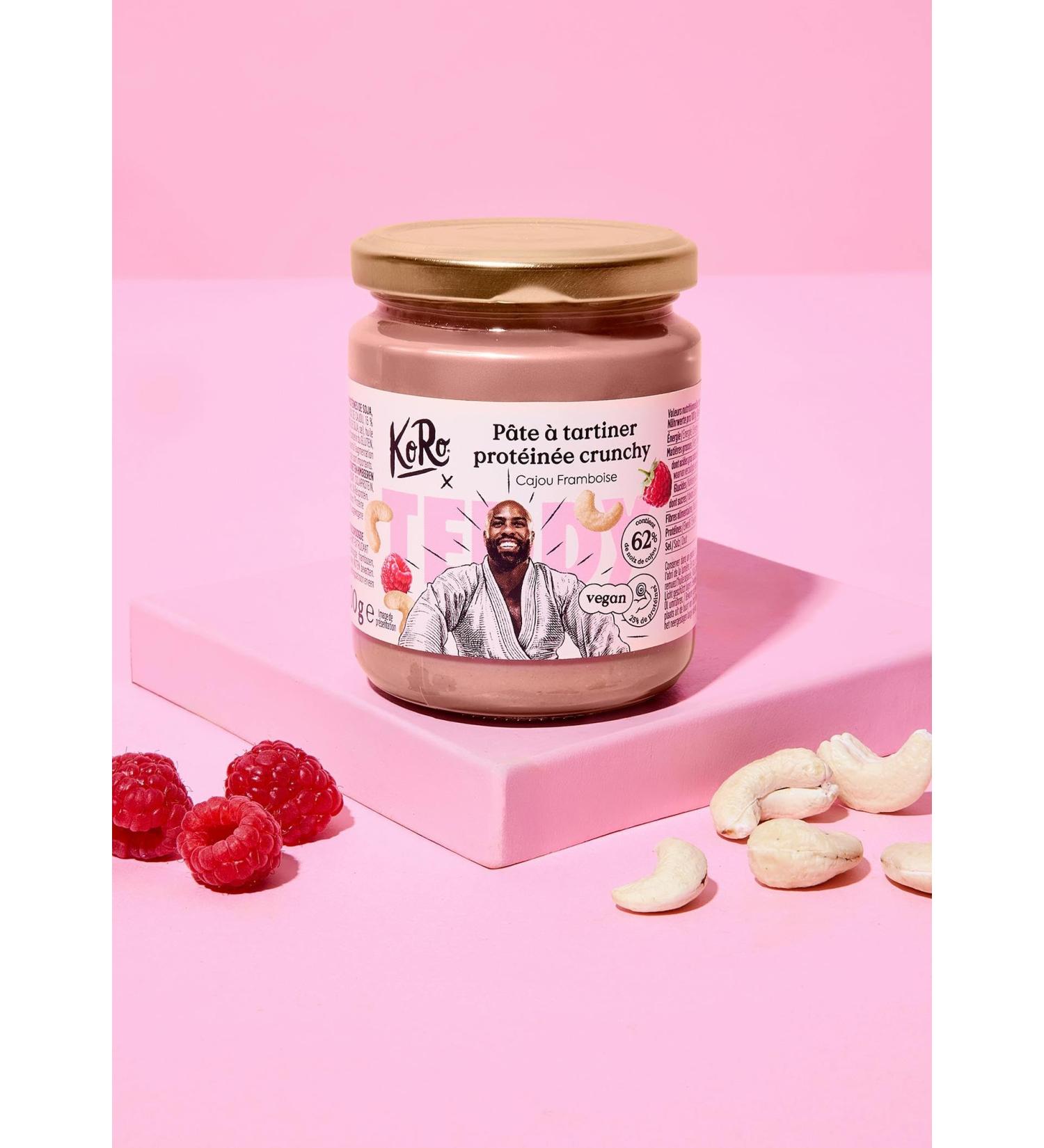 KoRo - P te tartiner prot in e vegan cajou-framboise x Teddy Riner 200 g 200 g (Lot de 1) - Buy Online on GoSupps.com