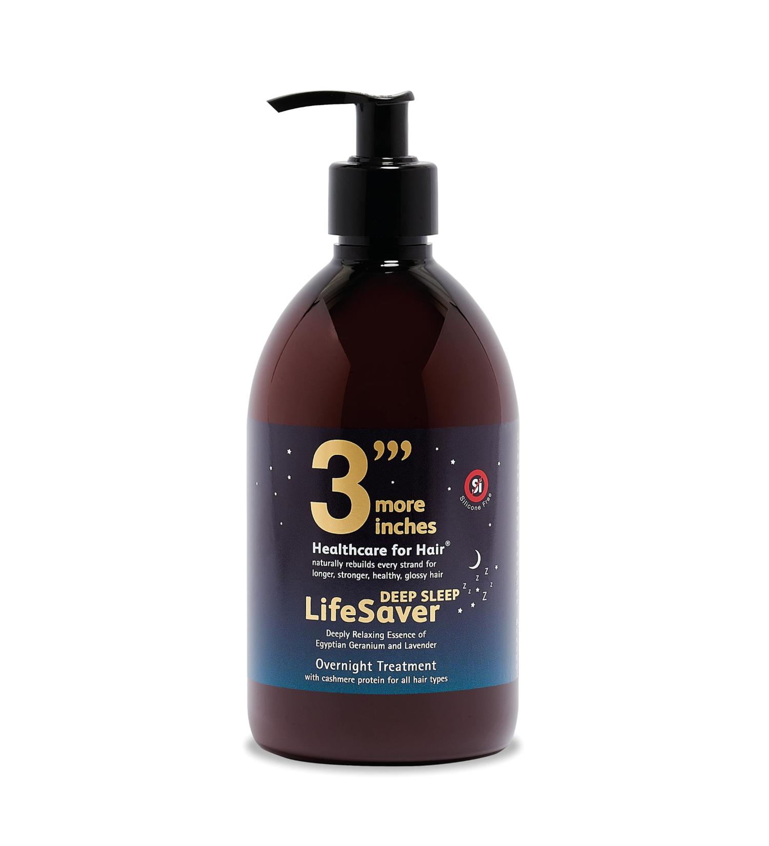3'''More Inches LifeSaver Deep Sleep Overnight Treatment 500ml - Pre-Shampoo - Strong & Shiny Hair - With Cashmere Amino Acids - Sulfate & Silicone Free - Buy Online on GoSupps.com