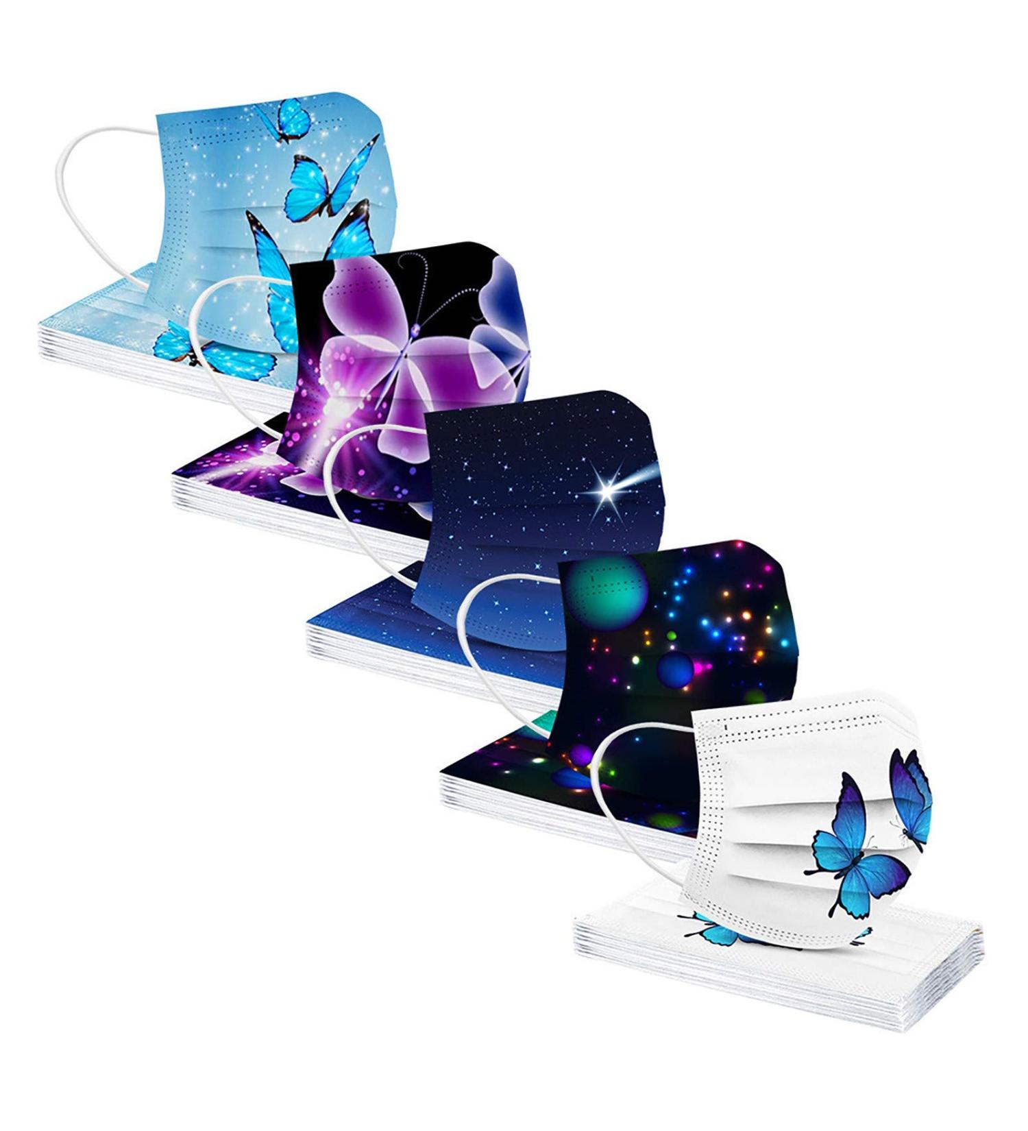 Deaamyglin 50-Pack 3-Layer Mouth Protection Masks for Adults - Breathable Colorful Fabric Face Coverings for Men & Women | Multifunctional Scarf Bandana - Buy Online on GoSupps.com