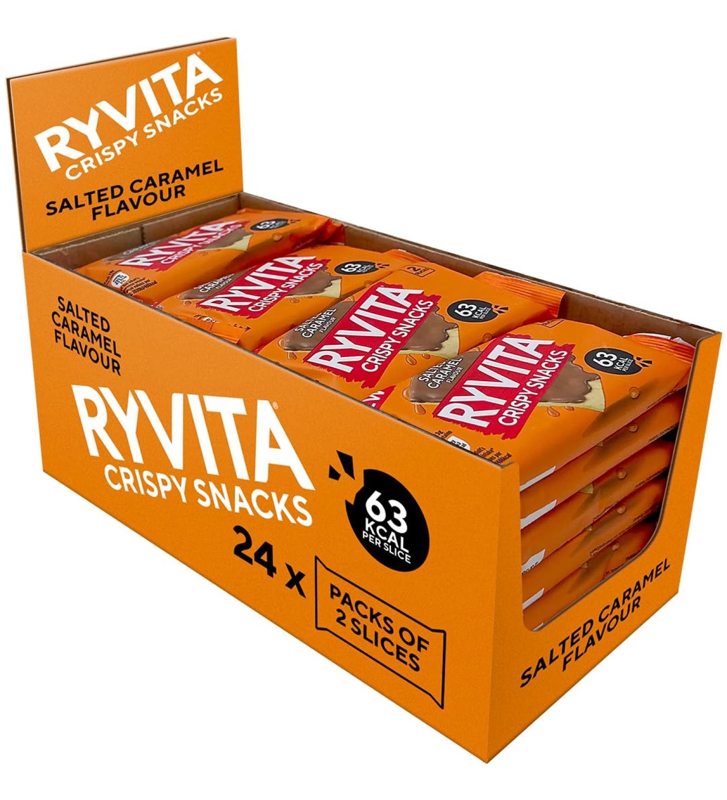 Ryvita Crispy Snacks Twin Pack Salted Caramel Flavour 24 x Twin Pack SALTED CARAMEL Flavour 26G (PACK OF 24) - Buy Online on GoSupps.com