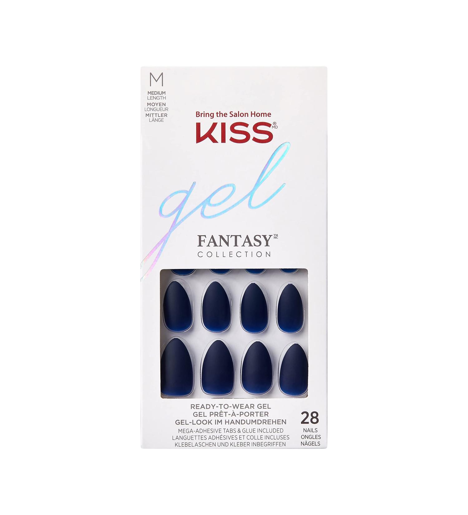 KISS Gel Fantasy Nail Manicure Set - 28 Square Artificial Nails Adhesive & Files - The Little Things | International Shipping Available - Buy Online on GoSupps.com