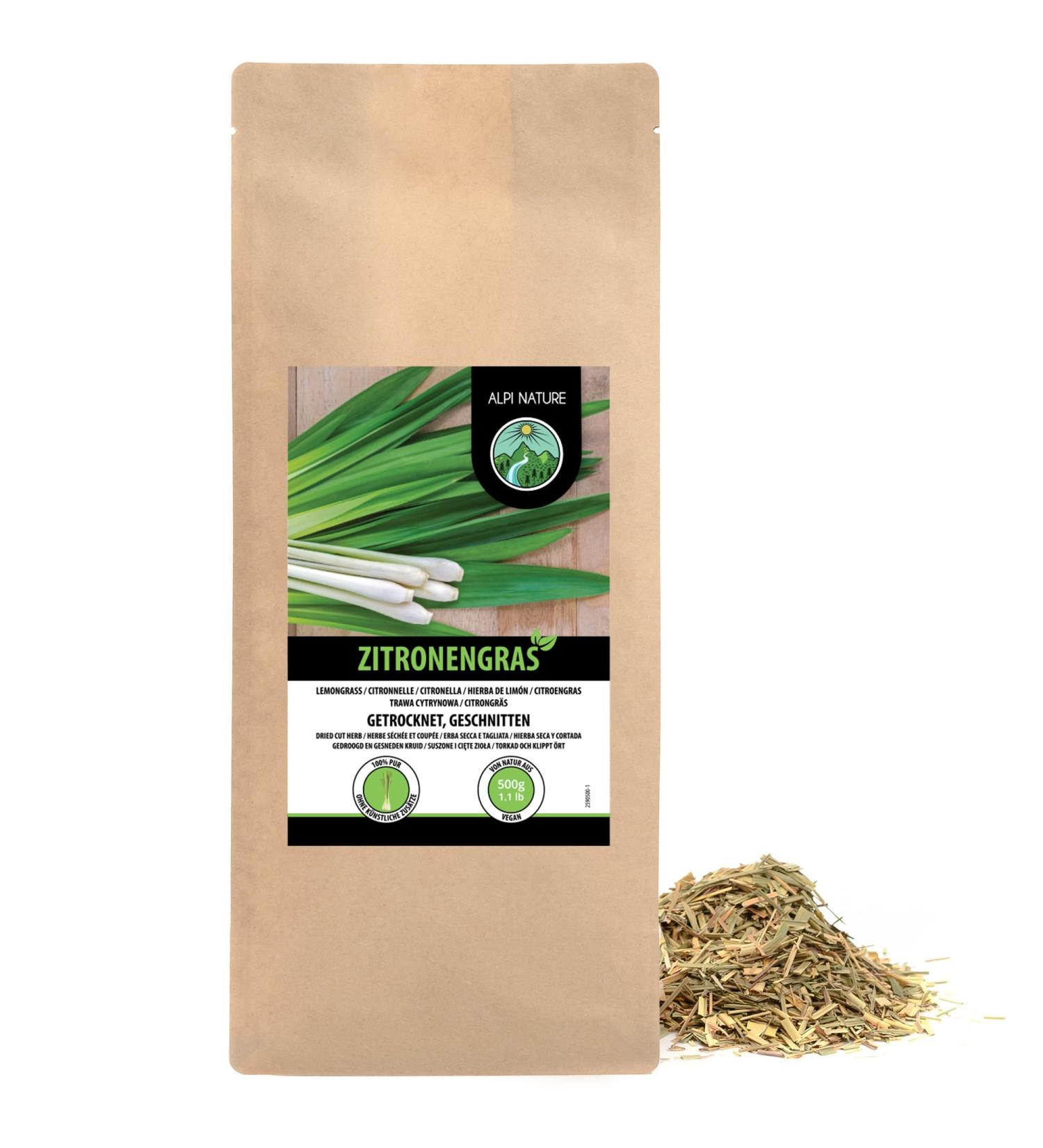  Alpi Nature Alpi Nature Lemongrass Tea 500g Loose Leaf Tea Dried and Cut Lemongrass Leaves - Buy Online on GoSupps.com