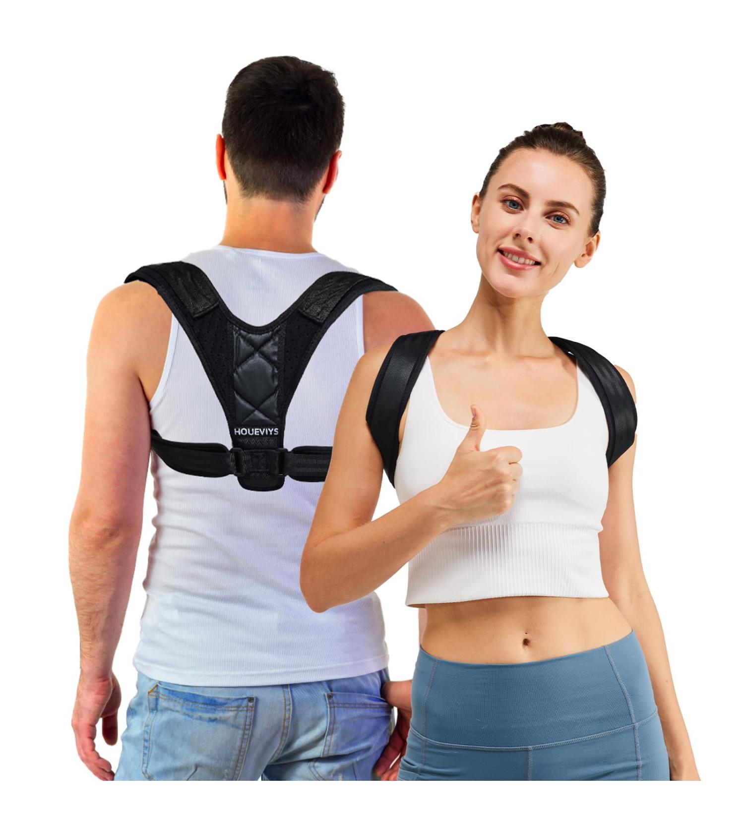 Adjustable Posture Corrector for Men & Women - Back Brace for Pain Relief | Upper Back Straightener & Shoulder Support - Buy Online on GoSupps.com