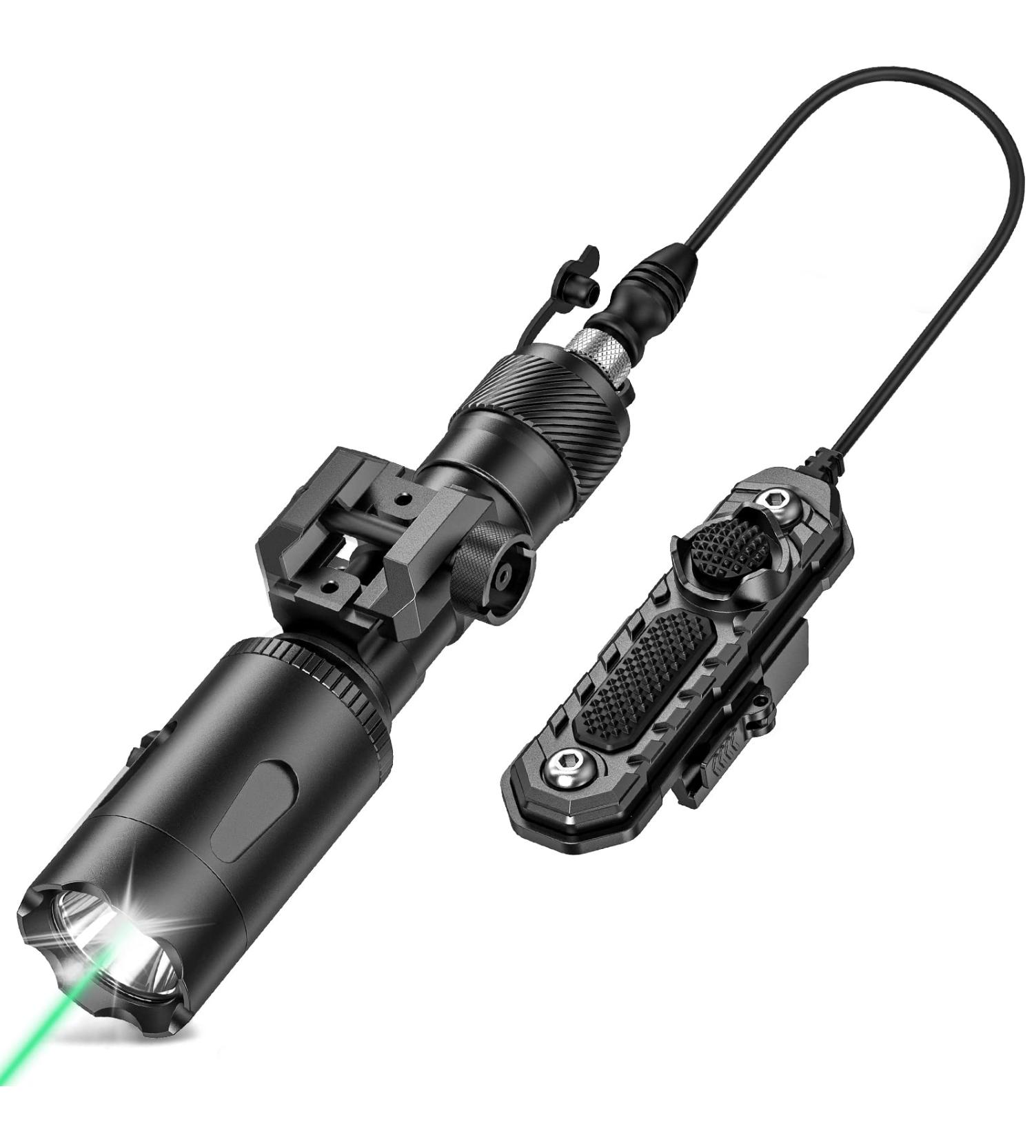 EZshoot 1000 Lumens Green Laser Light Combo Picatinny Flashlight for Rifle Rail Mount - Remote Switch, Constant Strobe - Buy Online on GoSupps.com