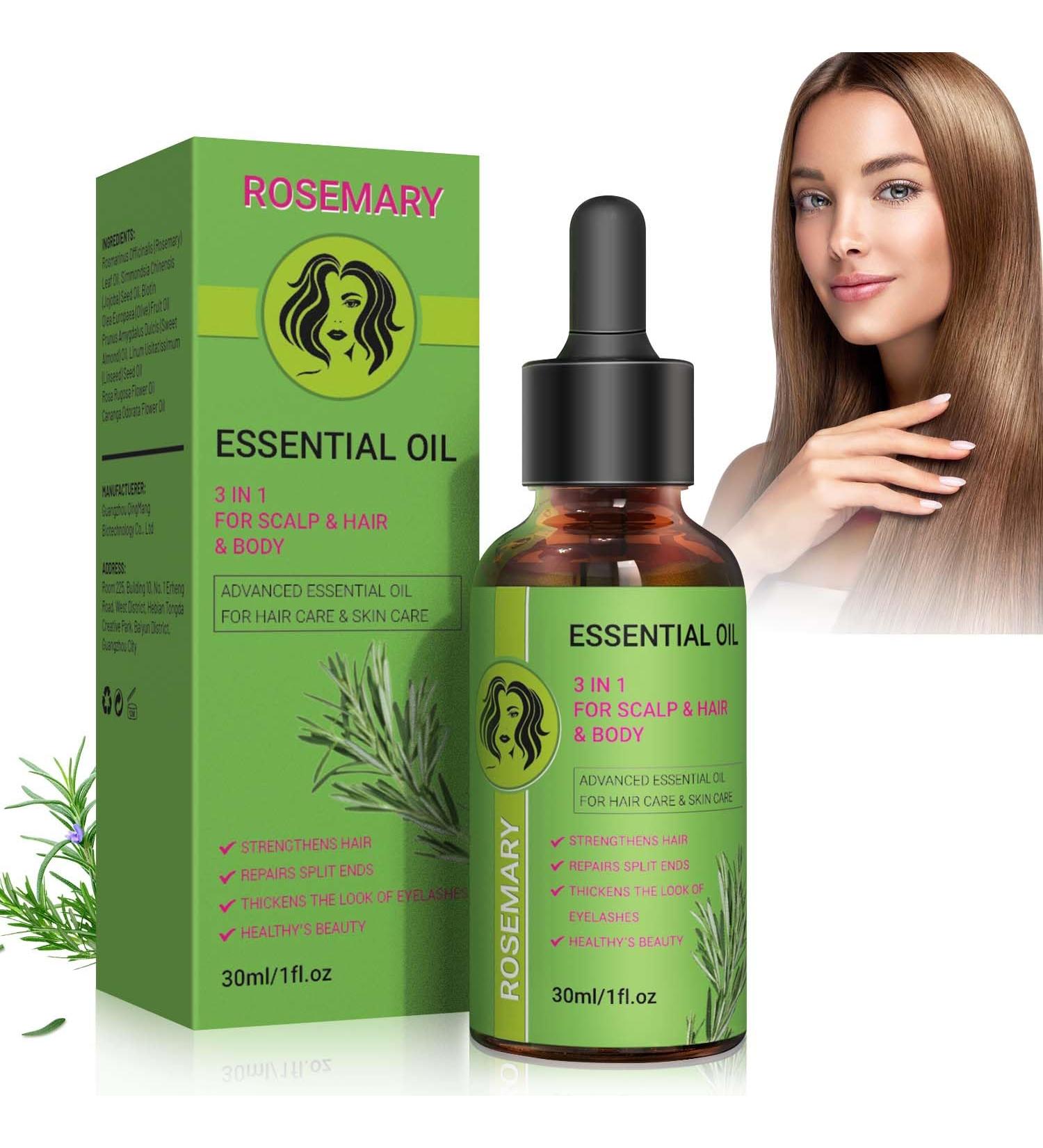 Rosemary Essential Oil for Hair Growth 100% Pure Organic Rosemary Oil for Eyebrow and Eyelash Nourishes The Scalp Improves Blood Circulation Hair Strengthening Oil 30ml Style 2 Style B