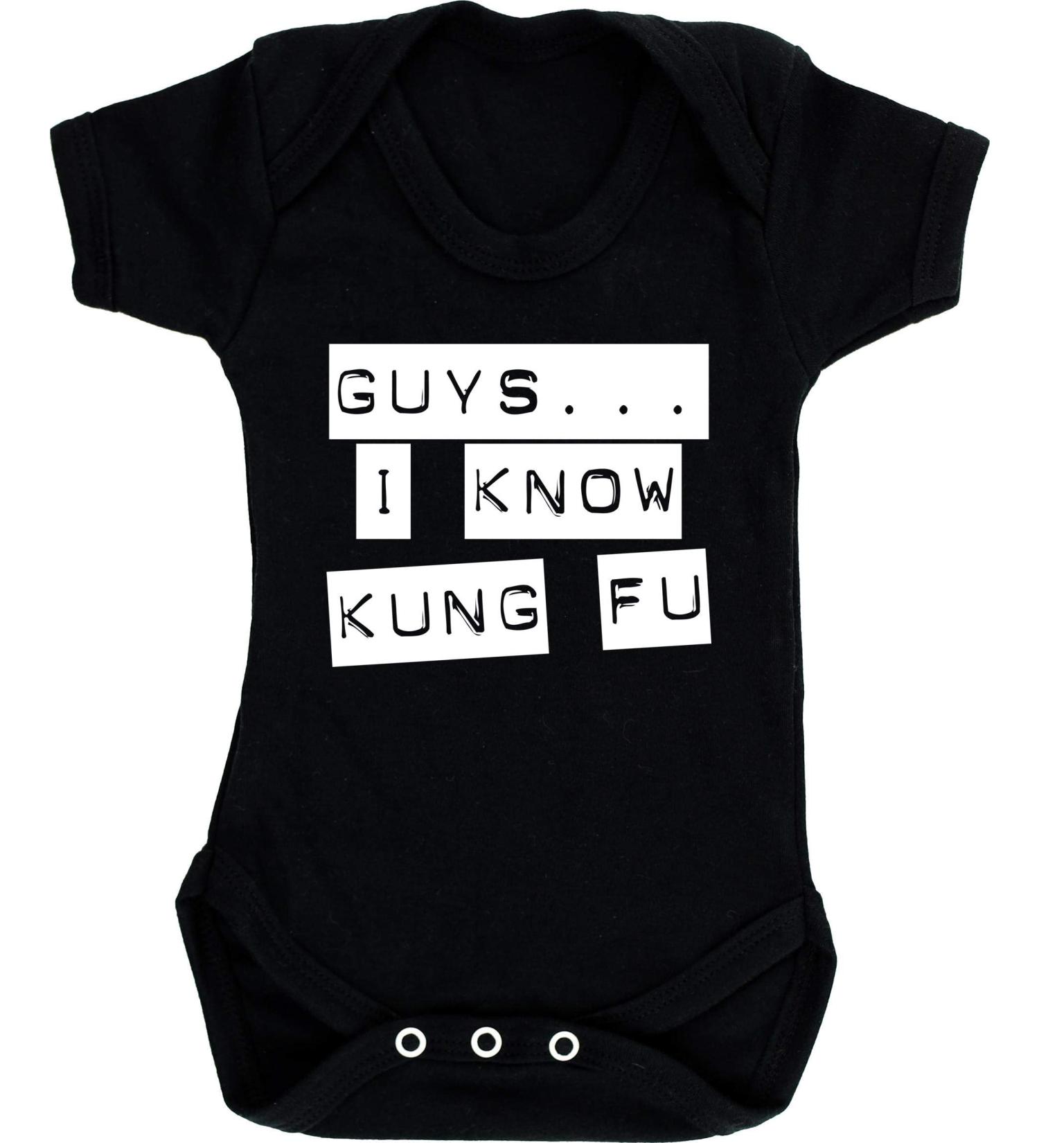 Hippowarehouse Guys... I Know Kung Fu baby vest bodysuit (short sleeve) boys girls