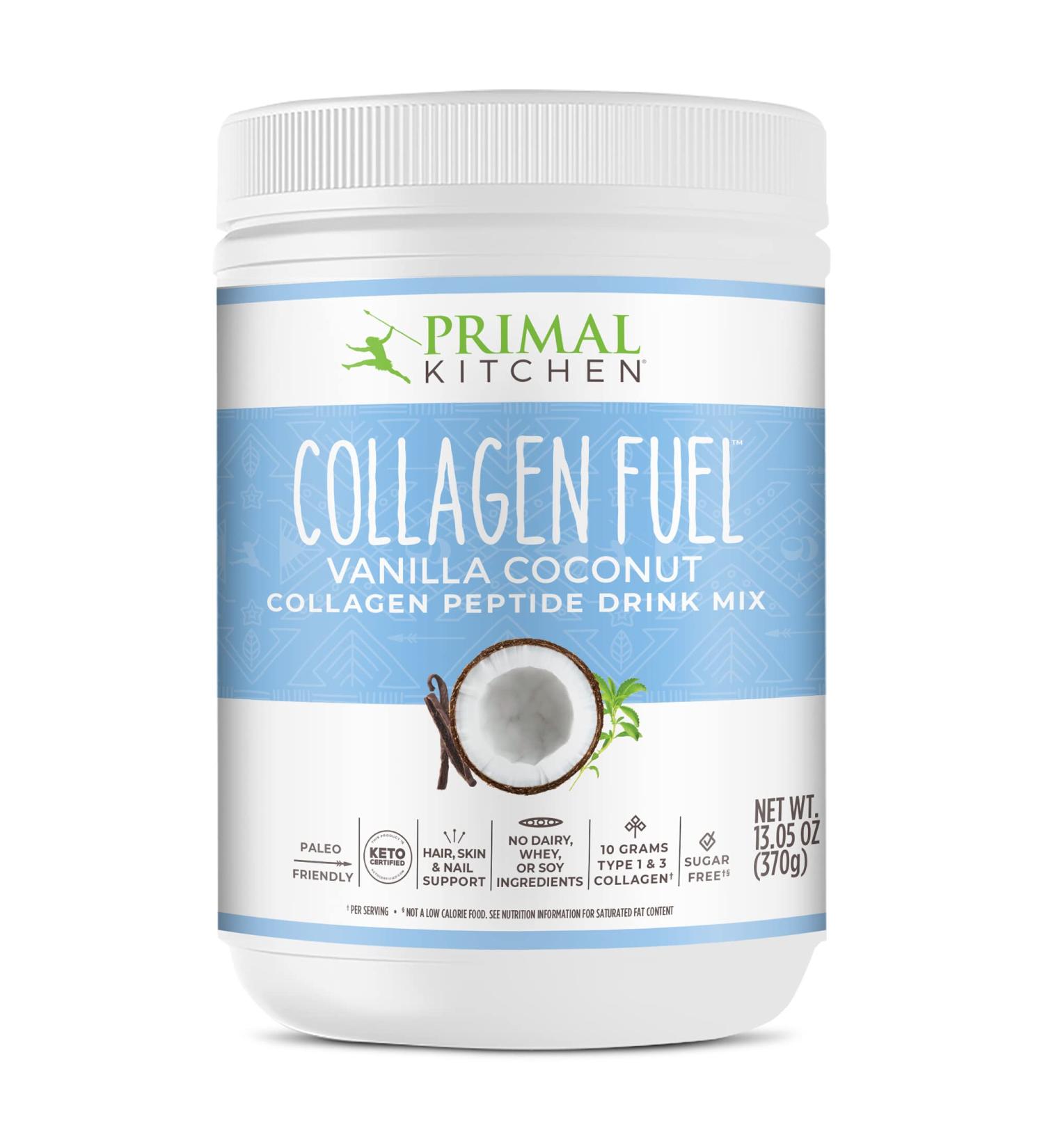Primal Kitchen Collagen Fuel - Vanilla Coconut Peptide Drink Mix, Dairy-Free Coffee Creamer & Smoothie Booster, 13.1 oz - Buy Online on GoSupps.com