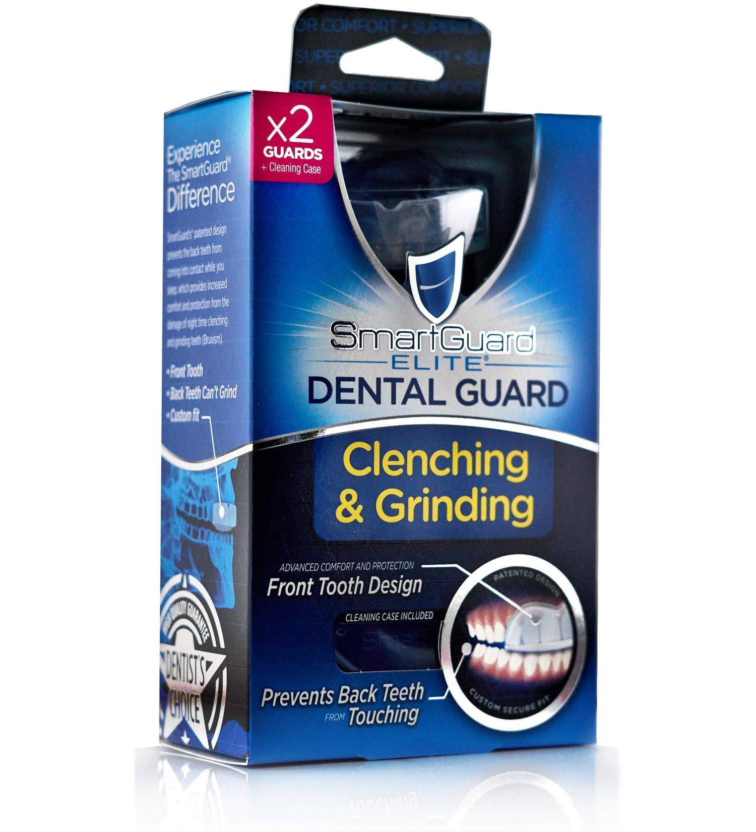 Dental Guard SMARTGUARD ELITE - 2 Guards + 1 Travel Case | Custom Anti Teeth Grinding Night Guard for Clenching | Dentist Designed Bruxing Splint Mouth Protector - Buy Online on GoSupps.com
