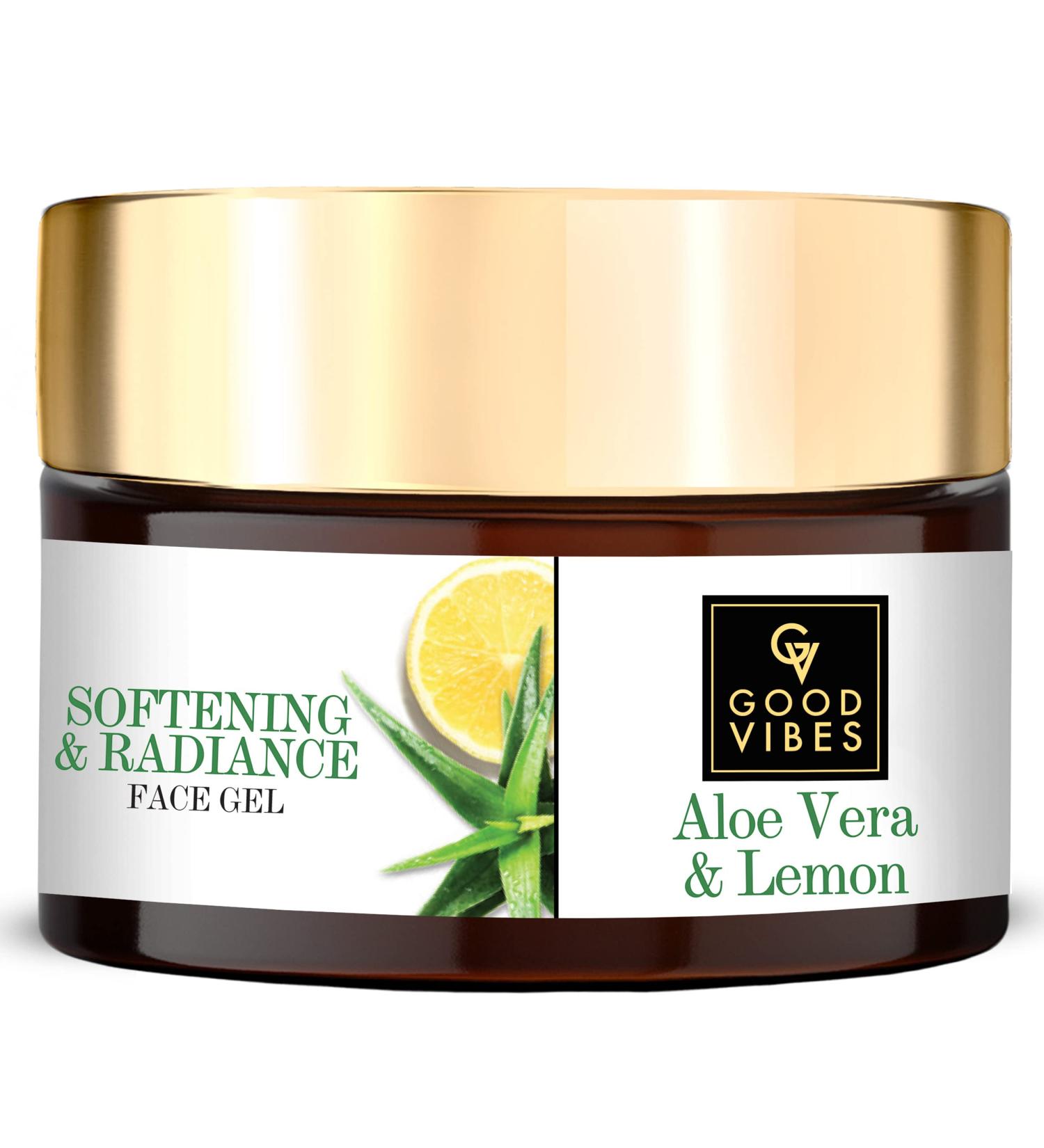 Good Vibes Plus Aloe Vera & Lemon Gel - Blackhead Remover & Radiance Booster - 50g - Softens & Illuminates Skin - Buy Online on GoSupps.com
