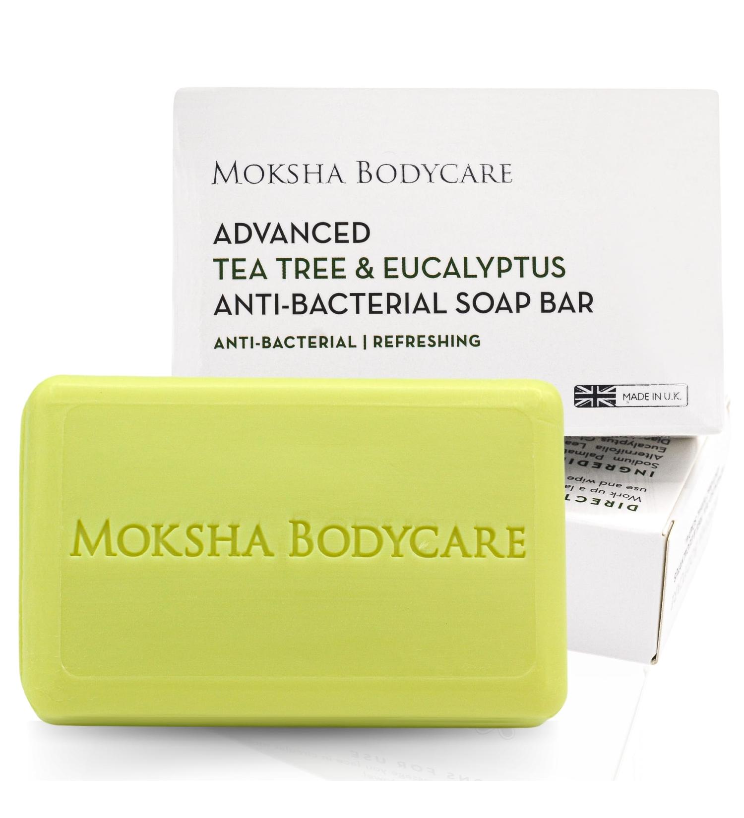 Tea Tree Oil and Eucalyptus Soap Bar - Made In U.K Tea Tree Antifungal Scrub Soap Bar for Acne Spots Blackheads | Paraben and Cruelty FREE - 100g - Buy Online on GoSupps.com