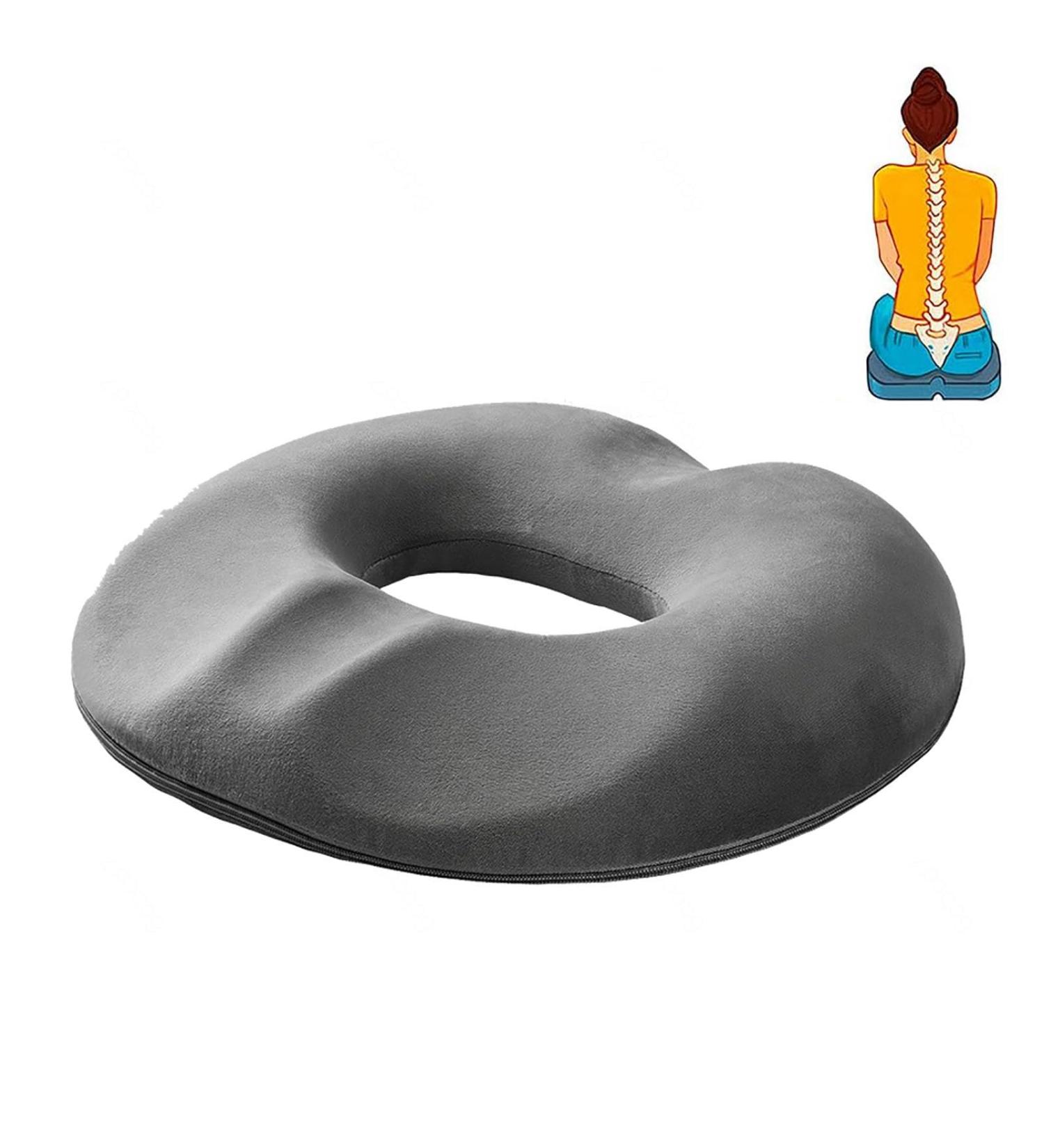 Pressure Relief Seat Cushion Butt Pillows for Sitting Premium Memory Foam Washable Donut Cushion for Tailbone Pain for Tailbone Pain Back Pain Relief Gray - Buy Online on GoSupps.com