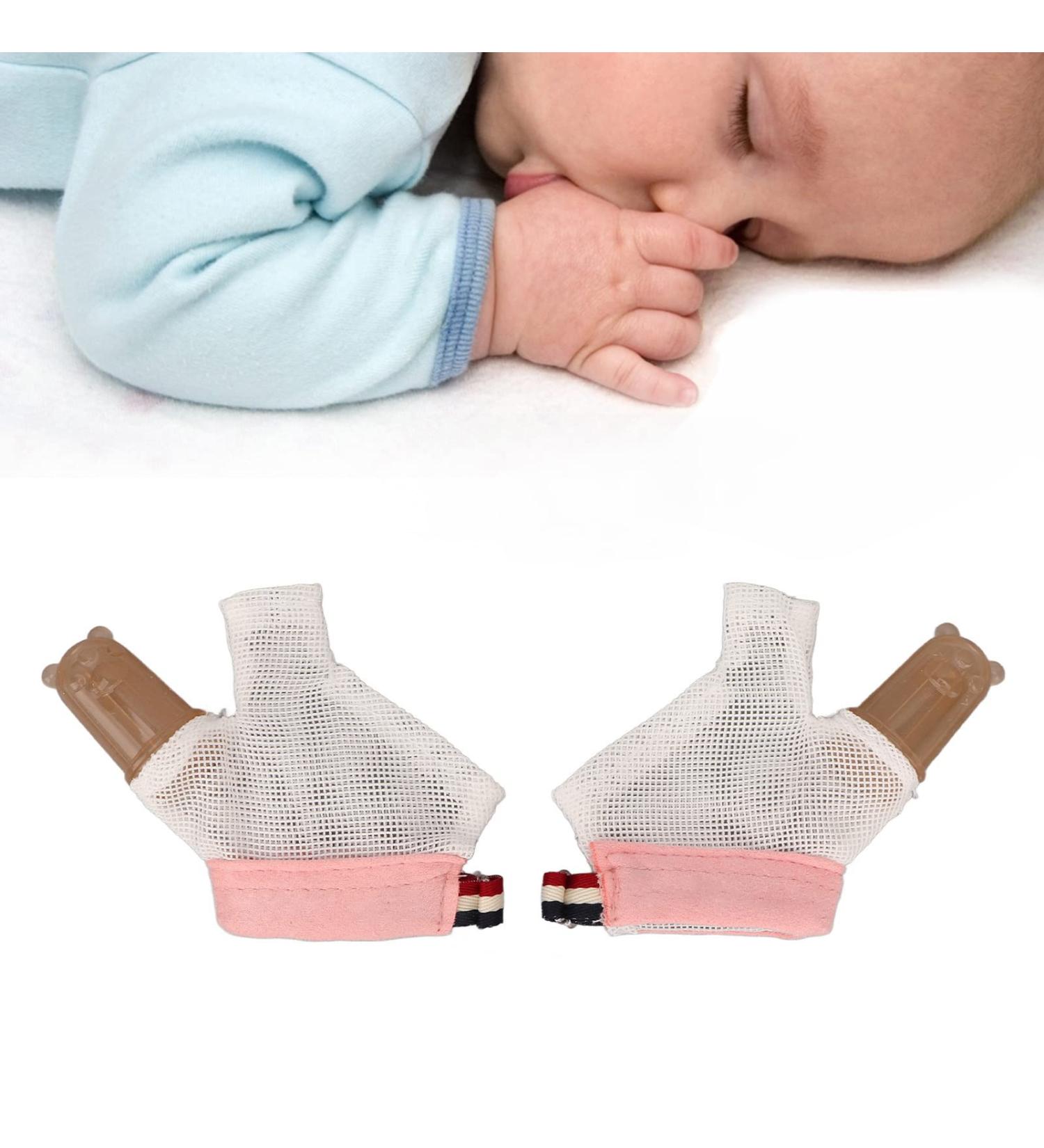 Thumb Sucking Stop Gloves - Adjustable Pink Finger Protectors for Gentle Thumb Treatment - Buy Online on GoSupps.com
