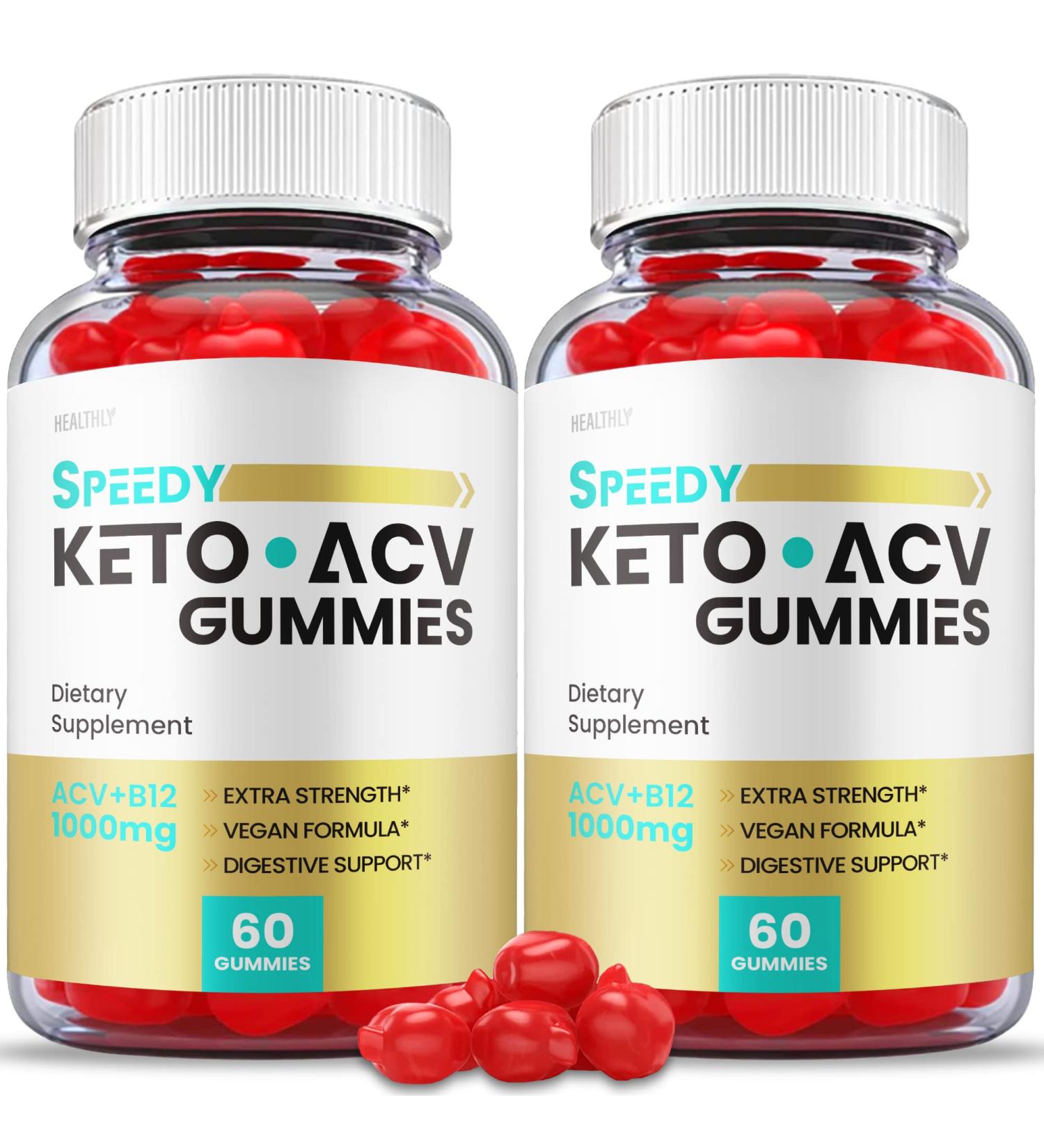 (2 Pack) Speedy Keto ACV Gummies - Advanced Formula for Weight Loss - 1000mg with Apple Cider Vinegar - 120 Gummies - Buy Online on GoSupps.com