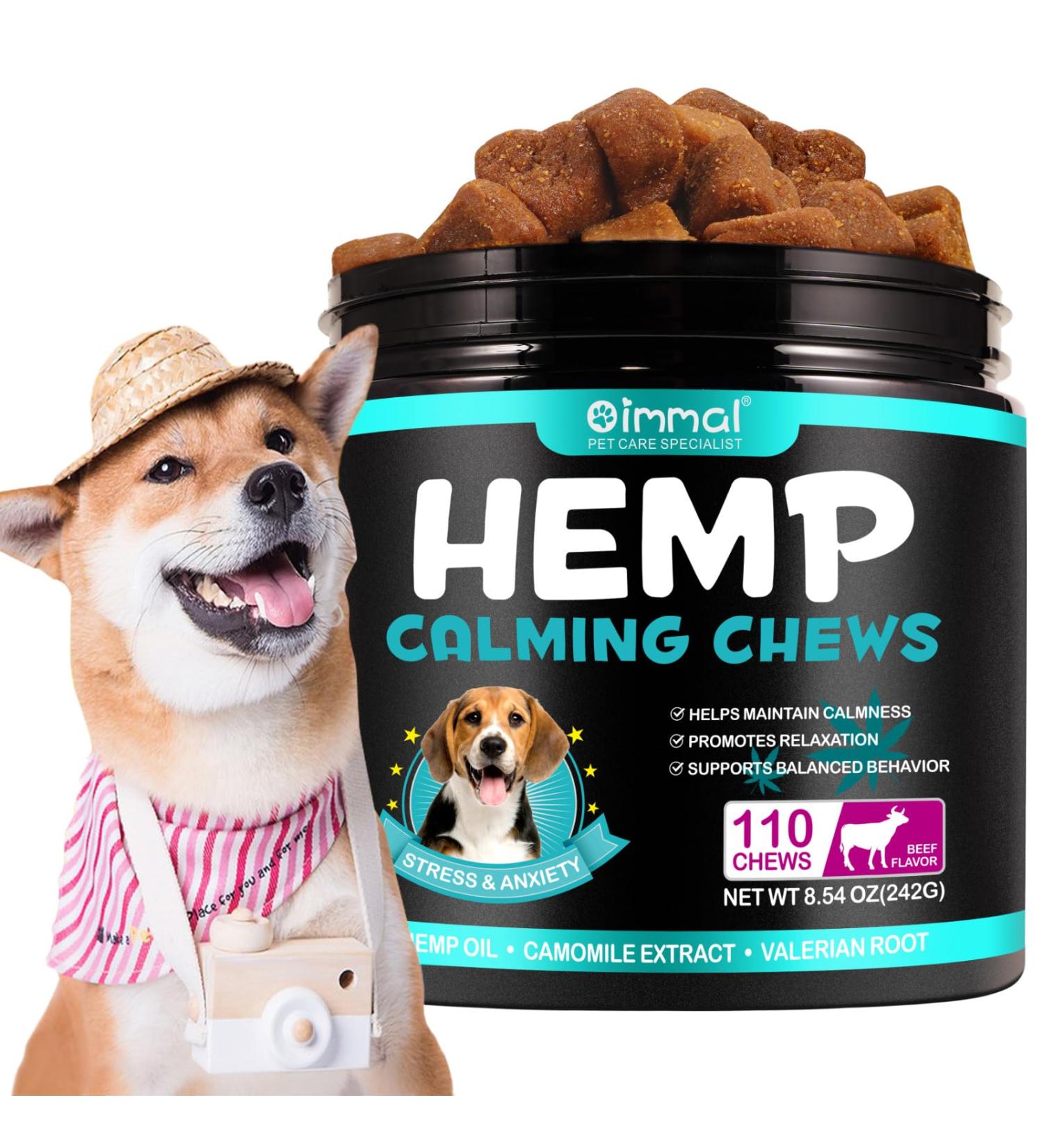 HRAMEX Calming - Food Supplement for Dogs Supplement Stress Relief No Dyes or Preservatives 110 Delicious Beef Treats 242g - Buy Online on GoSupps.com