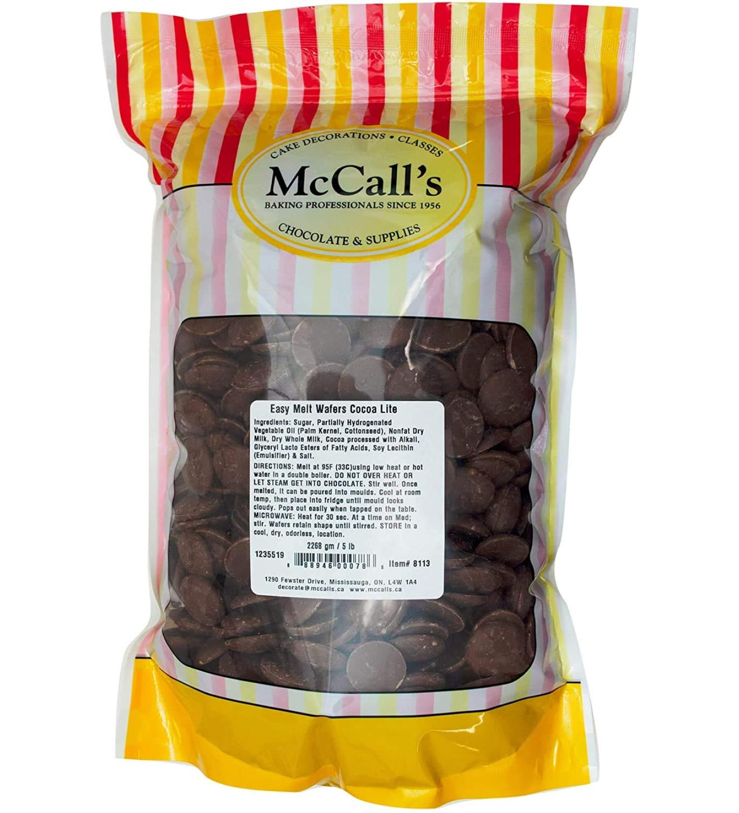McCall's Cocoa Lite Chocolate Melting Wafers 2.2kg