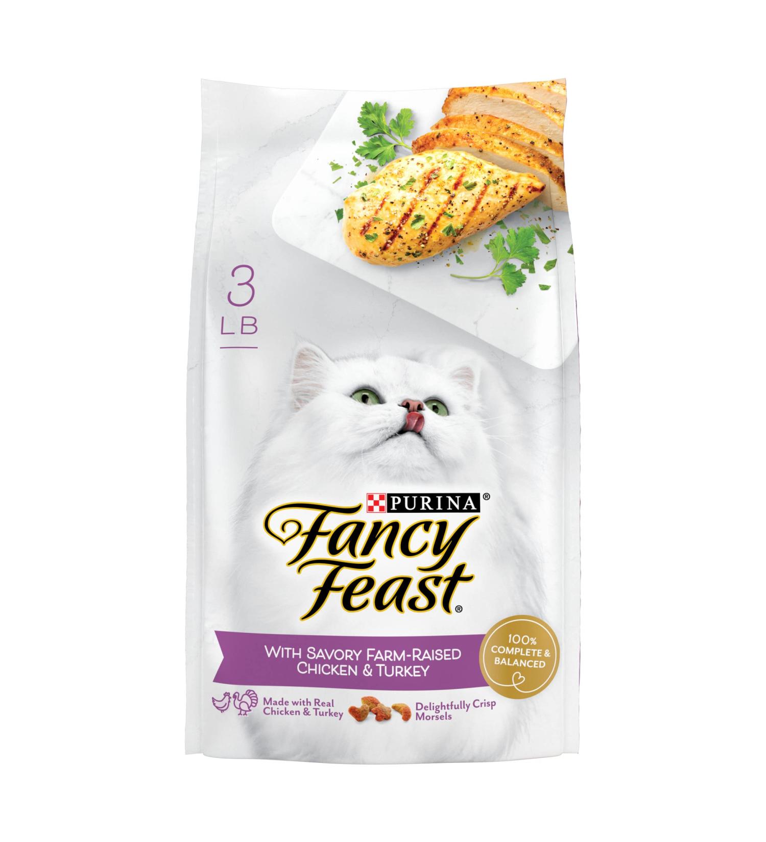 Fancy Feast Purina Dry Cat Food with Savory Chicken & Turkey - 3 lb Bag - Buy Online on GoSupps.com