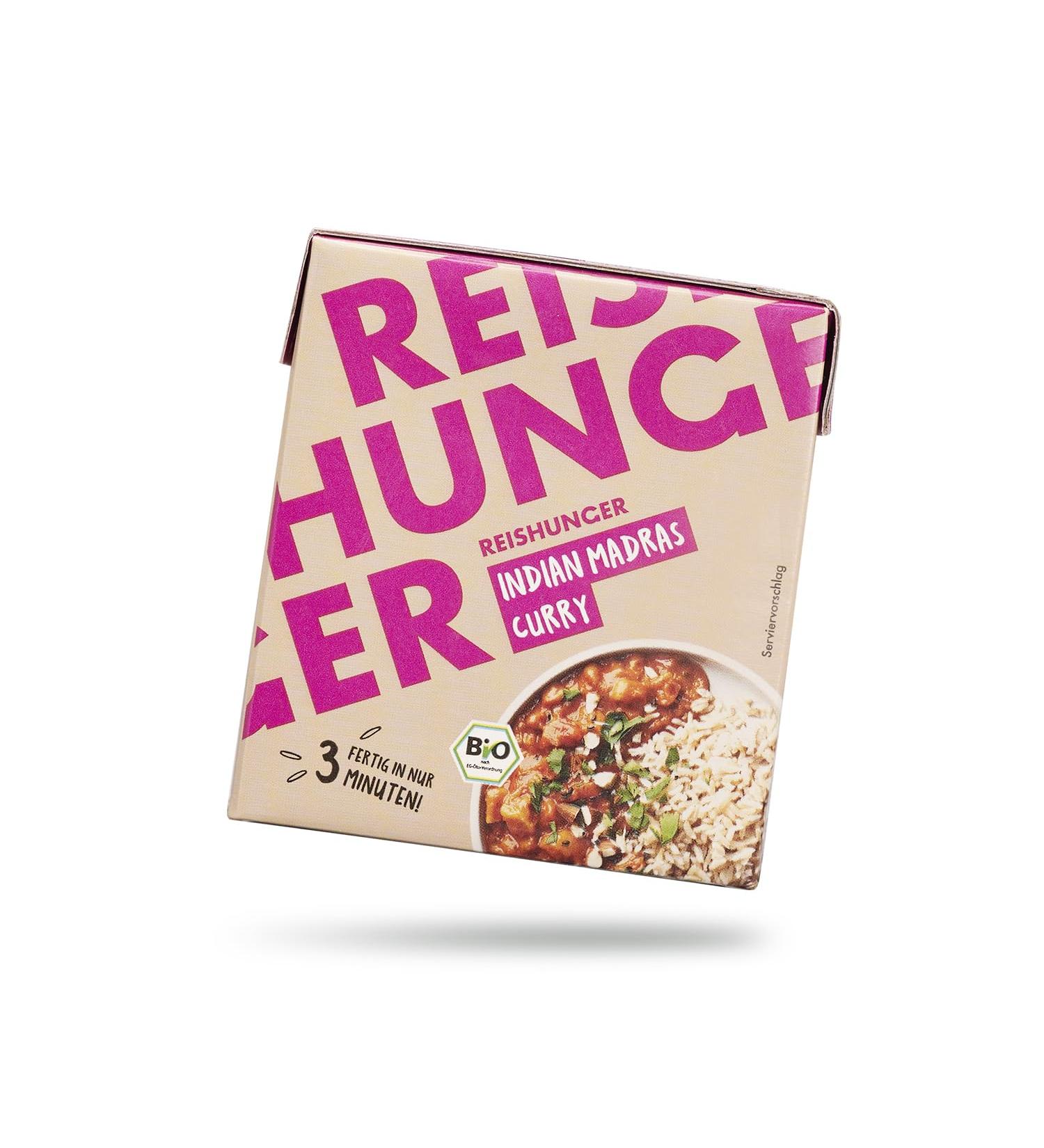 Reishunner Indian Madras Curry - Vegan Gluten-Free Organic Quality 6x340ml | Natural Ingredients 3-Minute Ready Dish International Shipping - Buy Online on GoSupps.com
