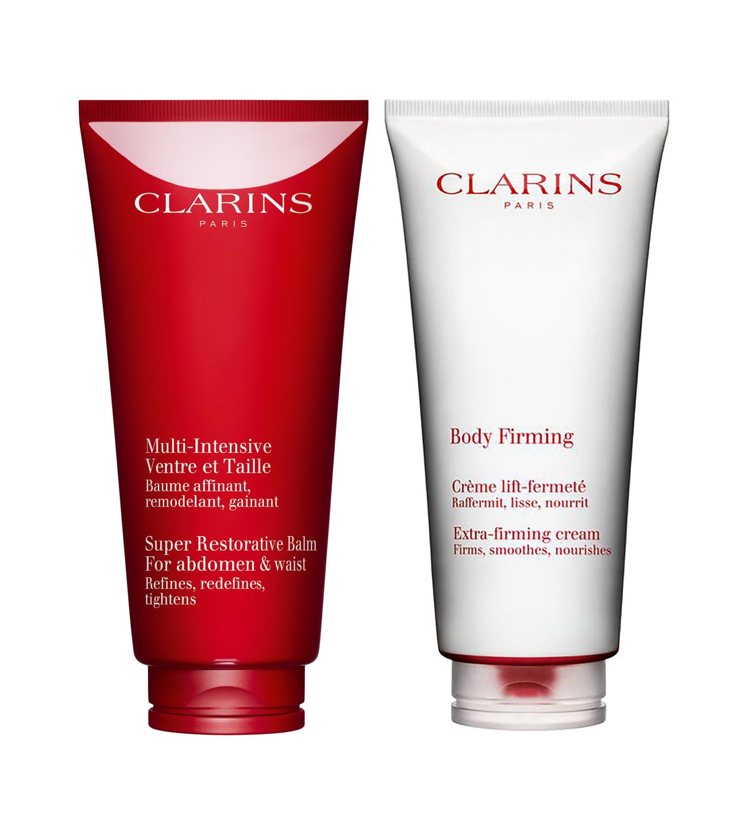 Clarins Extra-Firming Body Cream and Super Restorative for Abdomen & Waist Bundle | Anti Aging Body Cream | Visibly Firms and Tightens | All Skin Types - Buy Online on GoSupps.com