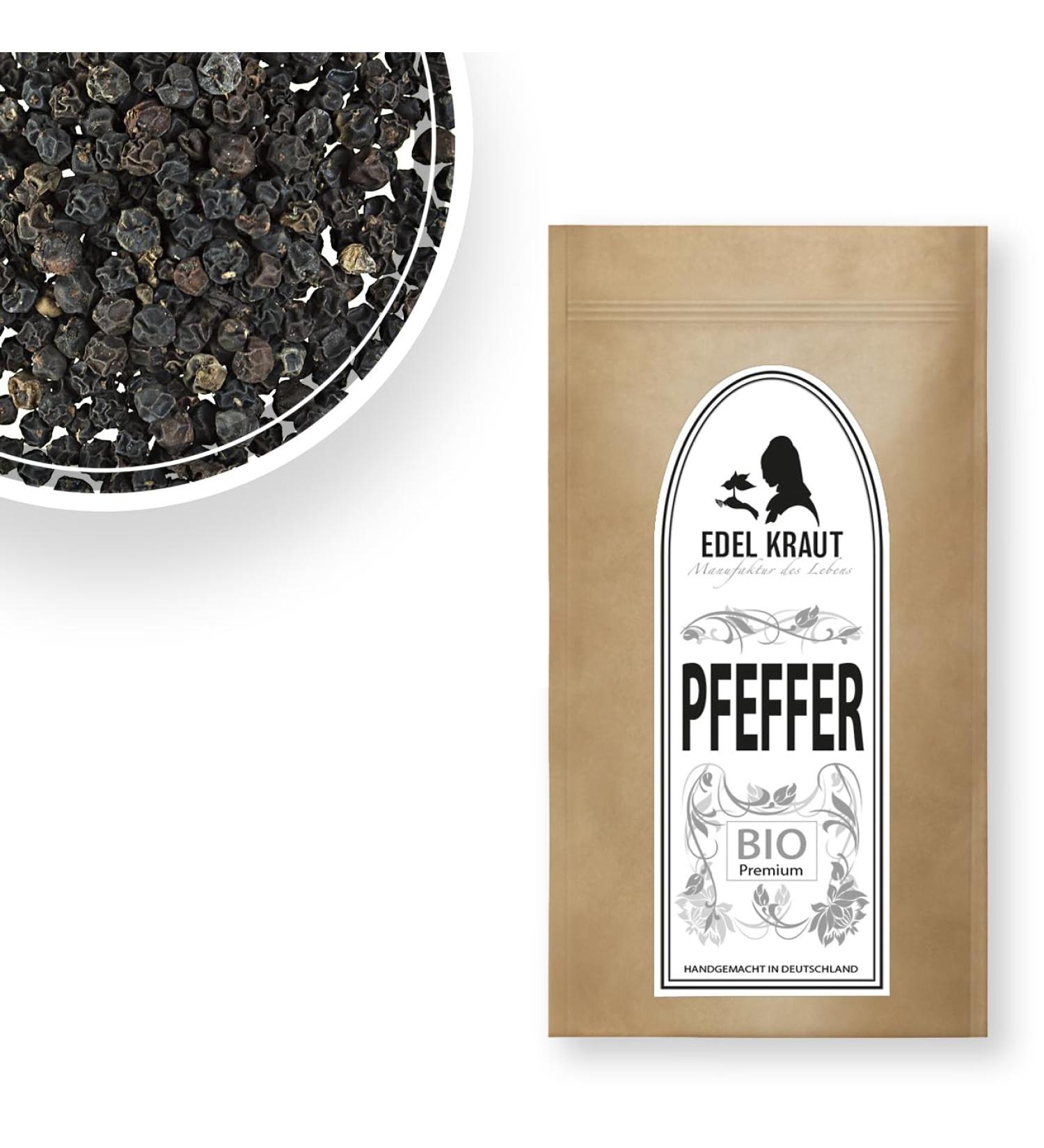 Organic Black Pepper 100g - 100% Natural Additive-Free Premium Black Peppercorns for Mill - Noble Herb - Buy Online on GoSupps.com