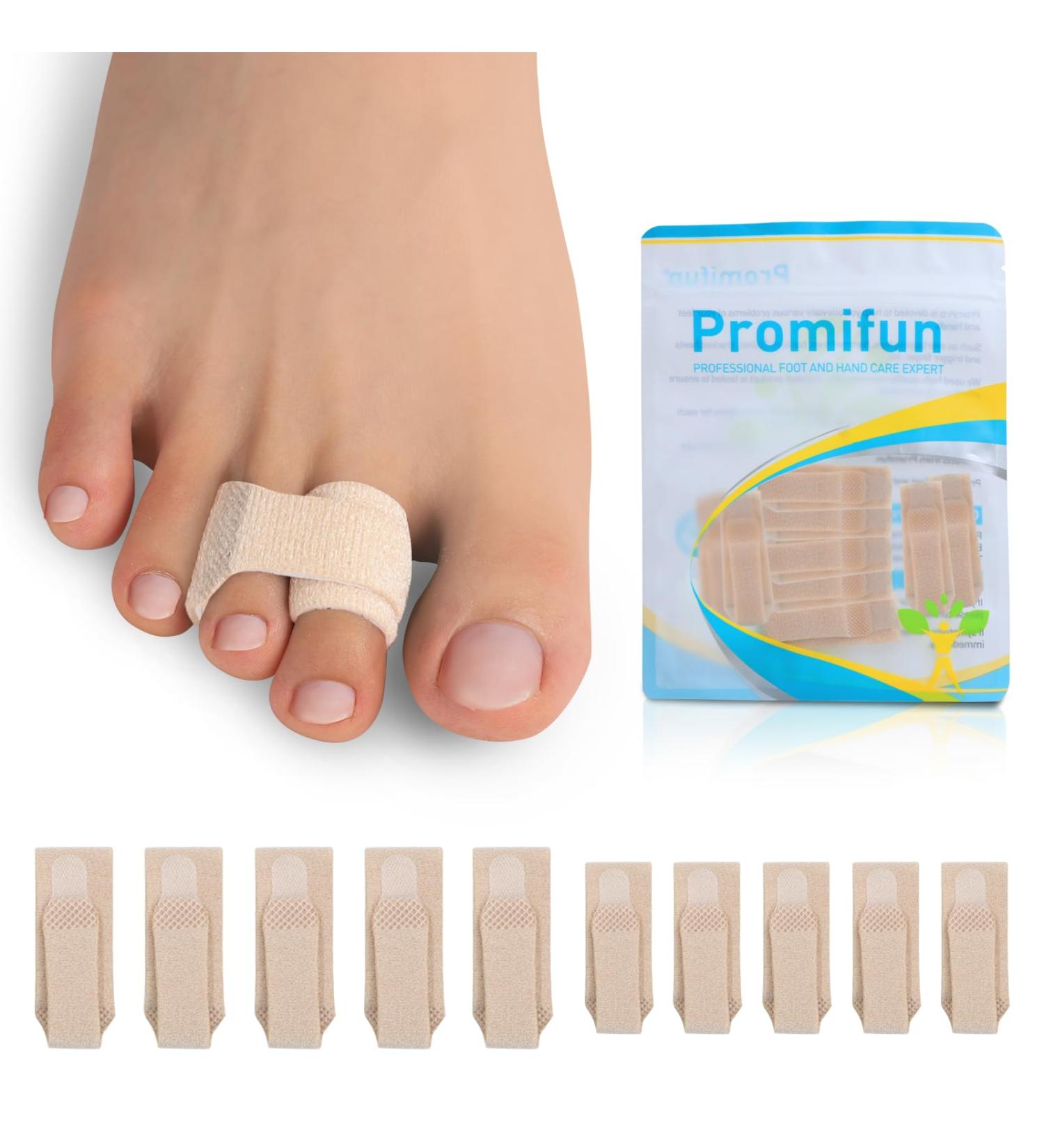 10 Pack Fabric Hammer Toe Corrector - Reusable Toe Protectors & Hammertoe Straightener for Broken & Crooked Toes - Brown 5L+5S - Buy Online on GoSupps.com