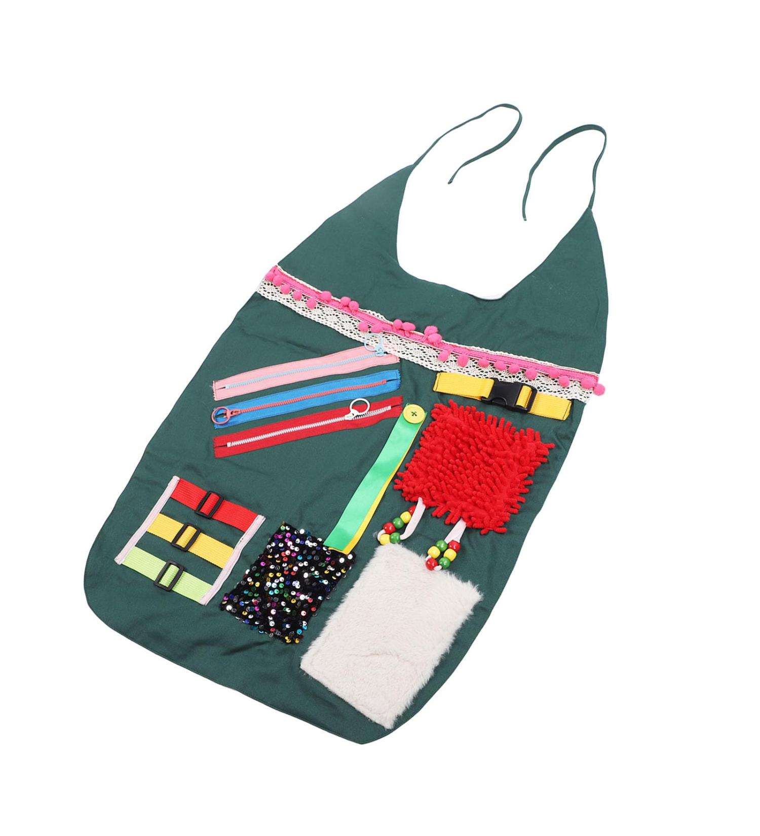 Fidget Apron for Elderly Sensory Blanket Apron Anxiety Relieving Elderly Alzheimer Activities Apron Gift and Activities for Seniors with Alzheimer or Dementia Memory Loss - Buy Online on GoSupps.com
