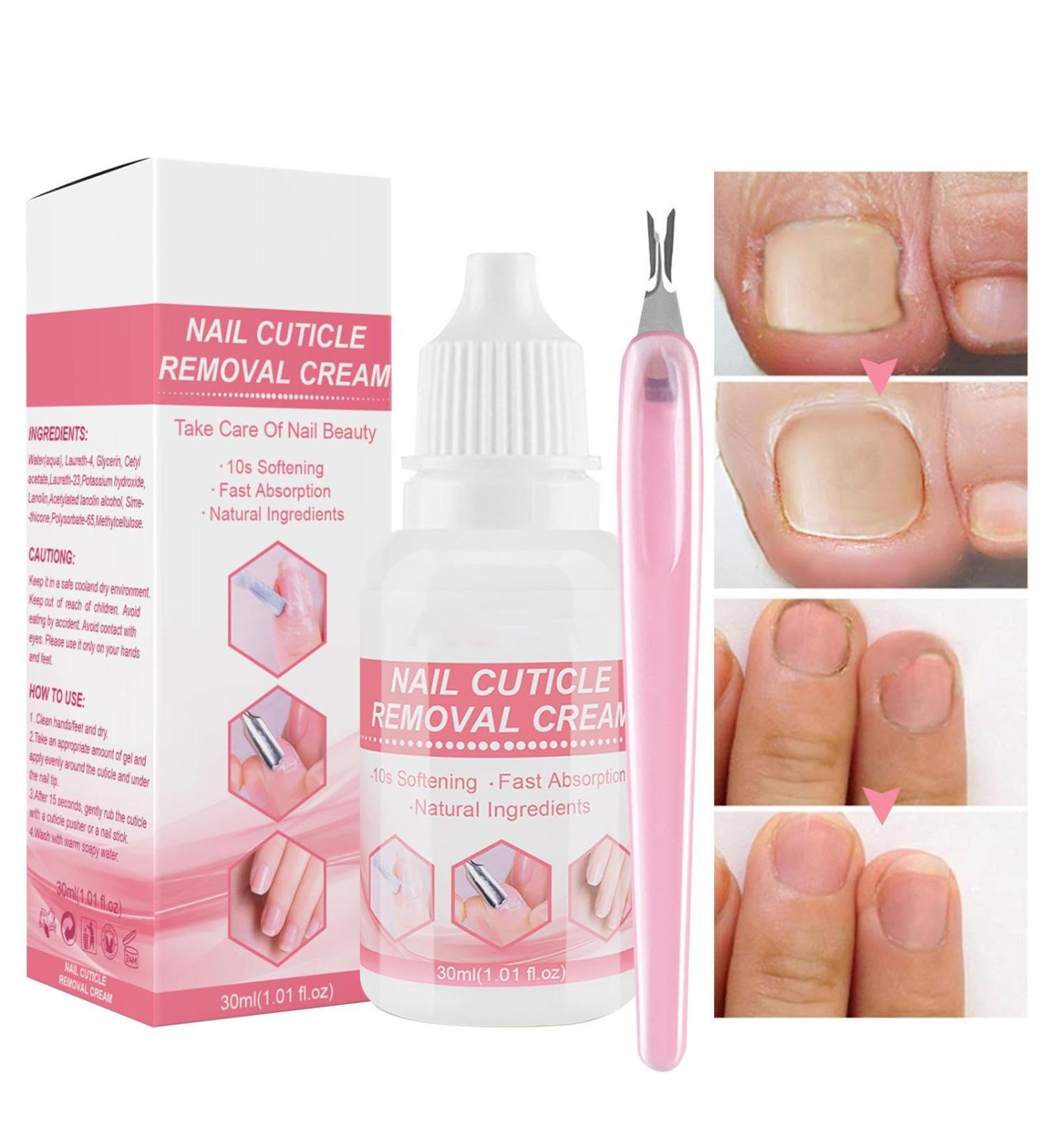 Cuticle Cream For Nails | Cuticle Remover Liquid 30ml Natural Softening Effective Absorption Cuticle Softener Cream For Nail Salon Home DIY Povanjer - Buy Online on GoSupps.com