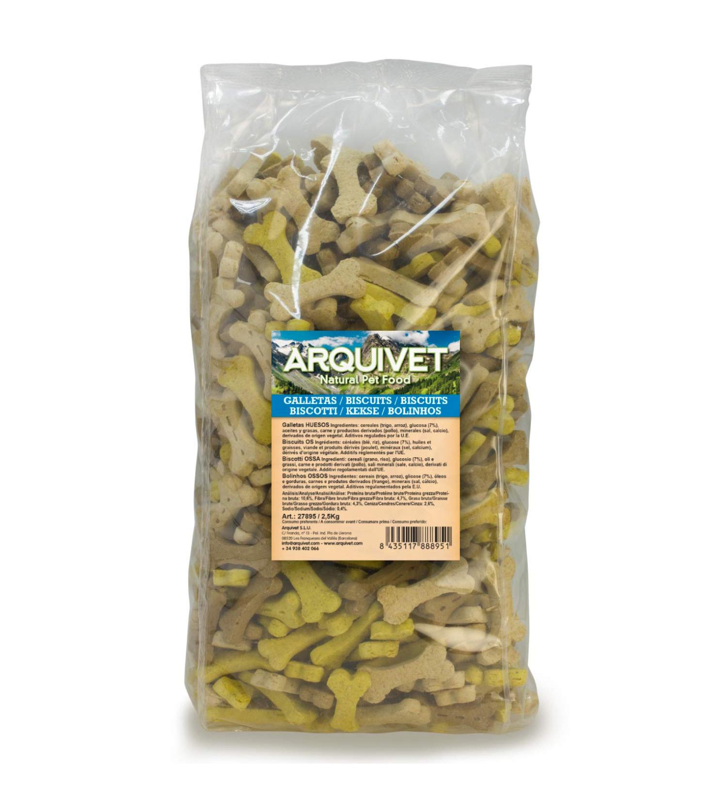 Arquivet Dog Bone Biscuits 2.5 kg - Healthy Treats for Dogs | International Shipping Available - Buy Online on GoSupps.com