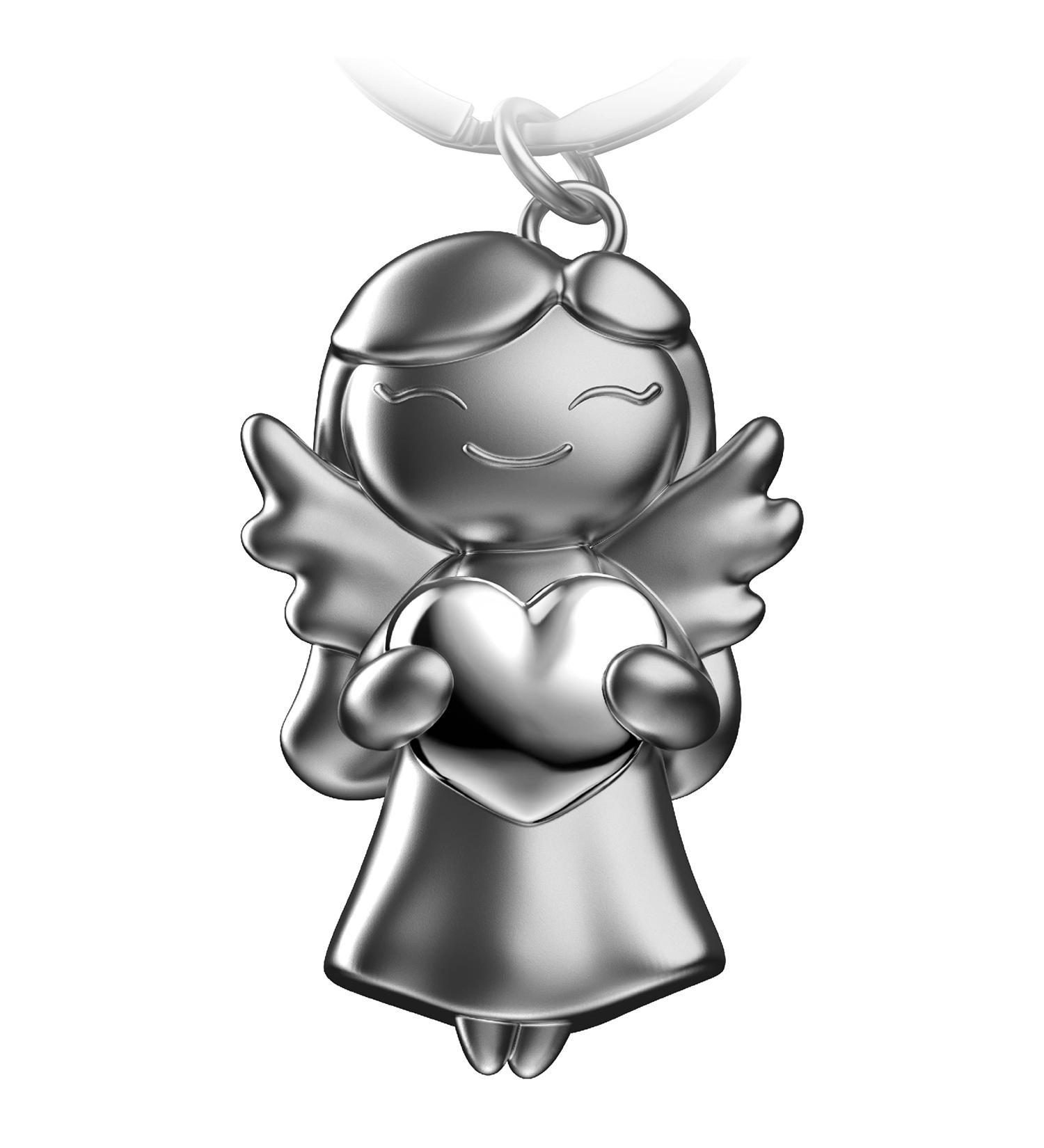 Fabach Guardian Angel Keyring - Silver Heart Star Keychain Gift for Girlfriend | Lucky Charm & Angel Fortune Jewelry - Buy Online on GoSupps.com