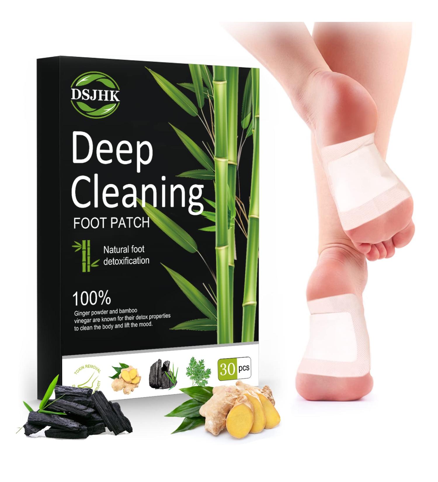 30 Pcs Deep Cleansing Foot Pads | Natural Bamboo Vinegar Powder Ginger | Pain Relief, Stress & Sleep Improvement | Body & Foot Care - Buy Online on GoSupps.com