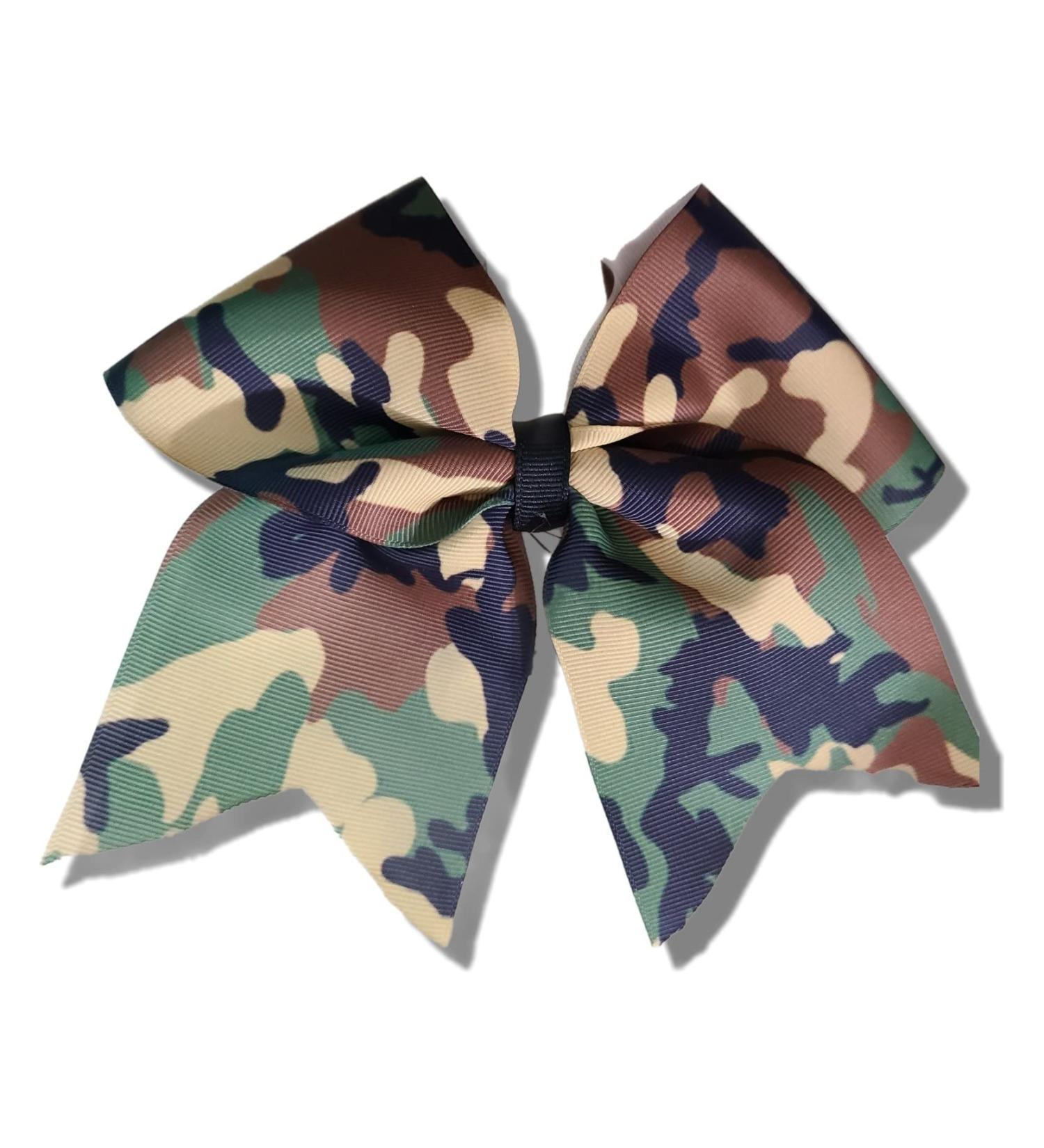 Cheer Bows Full Camo Camouflage Military Support Hair Bow