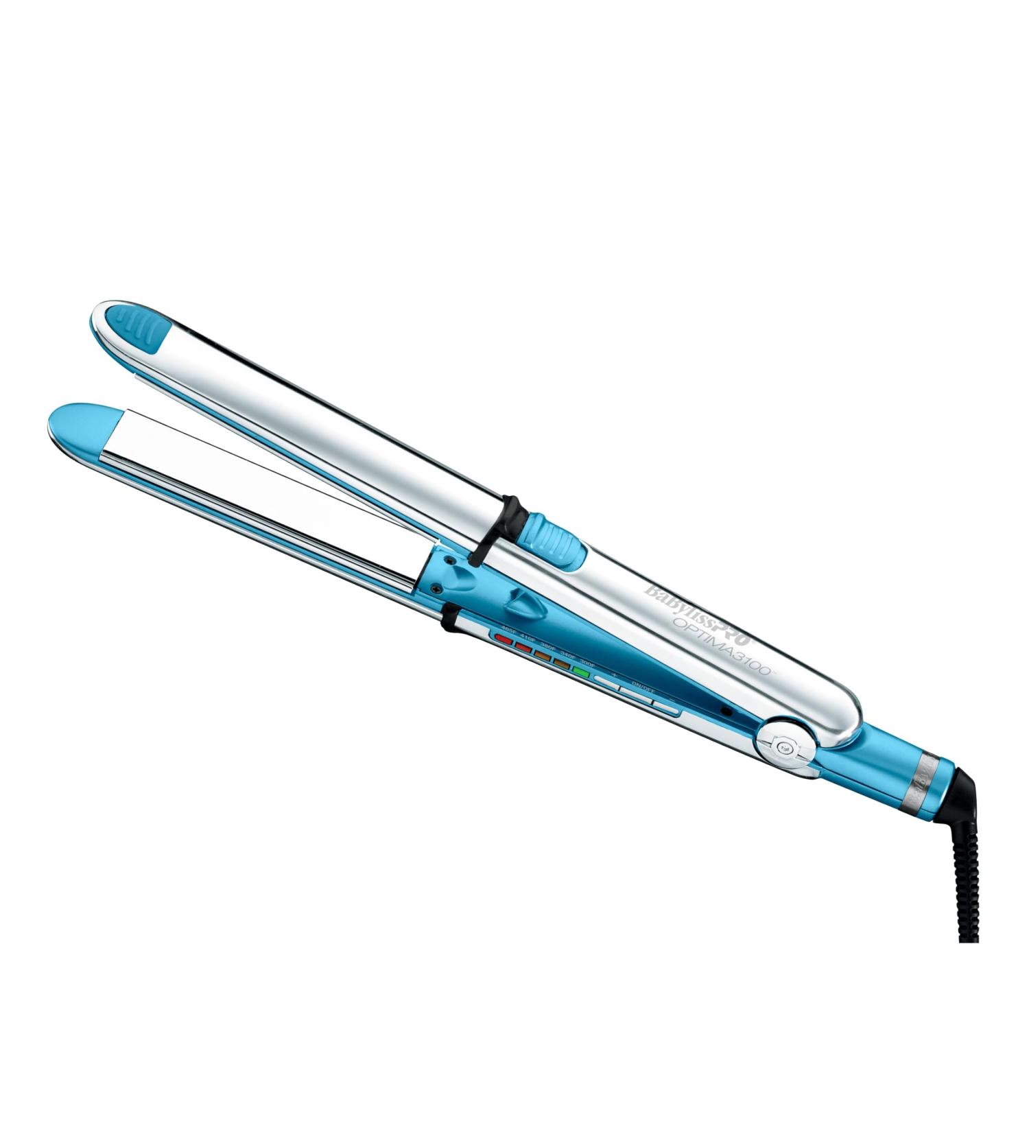 BaBylissPRO Stainless Steel OPTIMA Hair Straightener Dual Voltage High Heat Flat Iron with Floating Plates and Ion Generator 1" Wide Blue - Buy Online on GoSupps.com