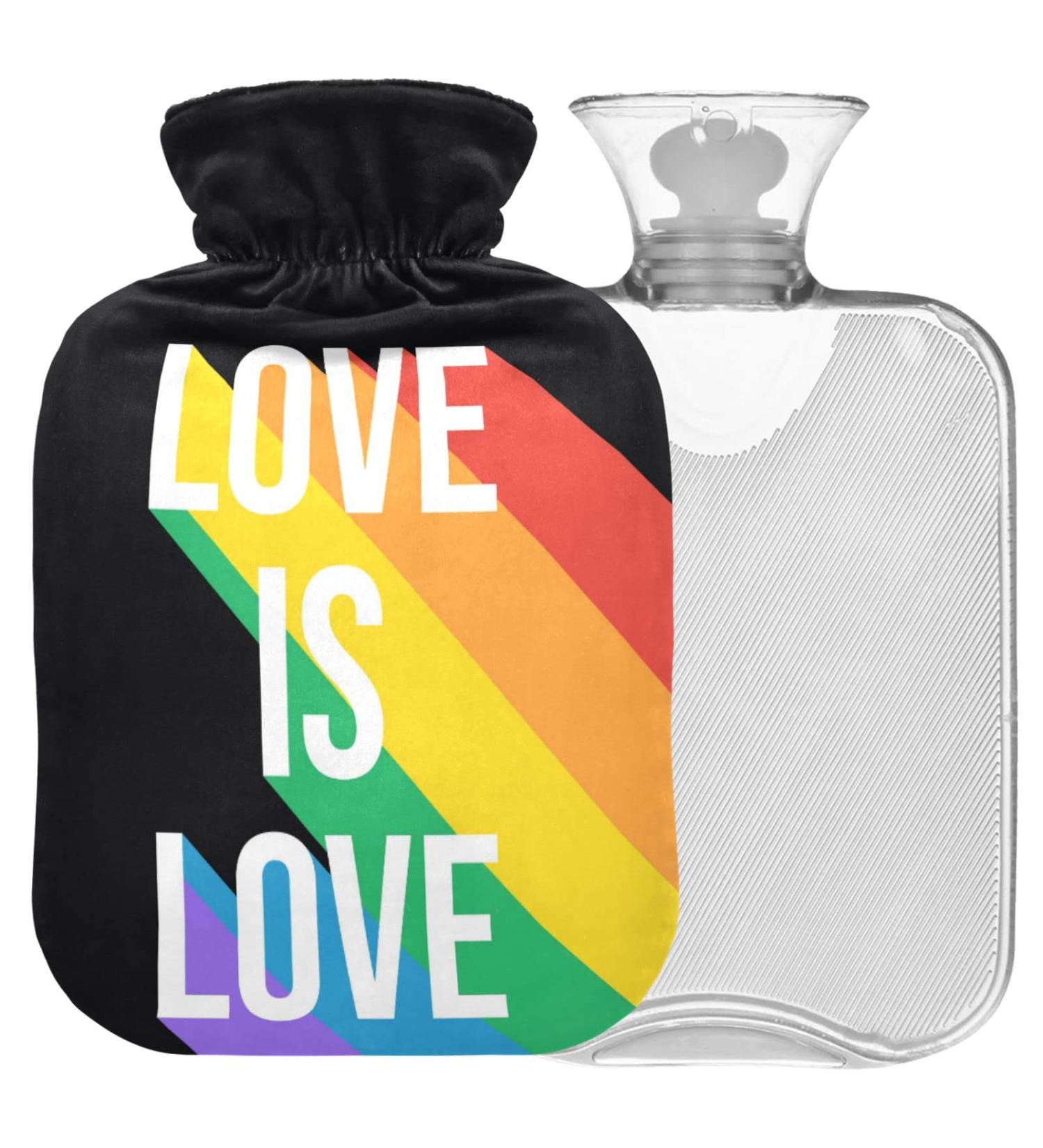 Naanle Love is Love Pride Month Heat Bottle - 1L Transparent Hot Water Bottle for Heat & Cold Therapy Bed Hand & Feet Pain Relief - Buy Online on GoSupps.com