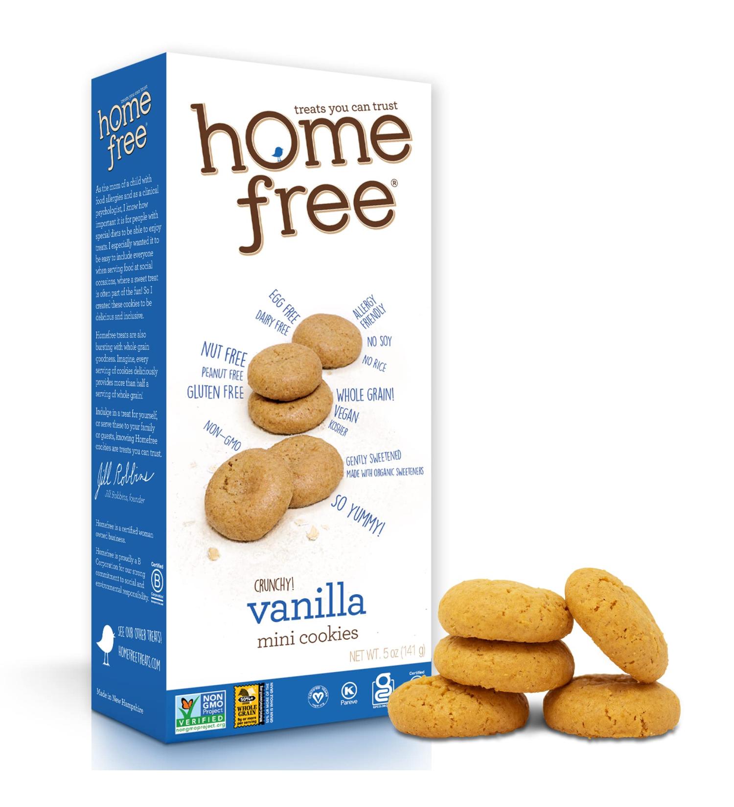 Homefree Mini Vanilla Cookies - Gluten Free, Nut Free, Vegan, 5 oz. Box (Pack of 1) - Buy Online on GoSupps.com