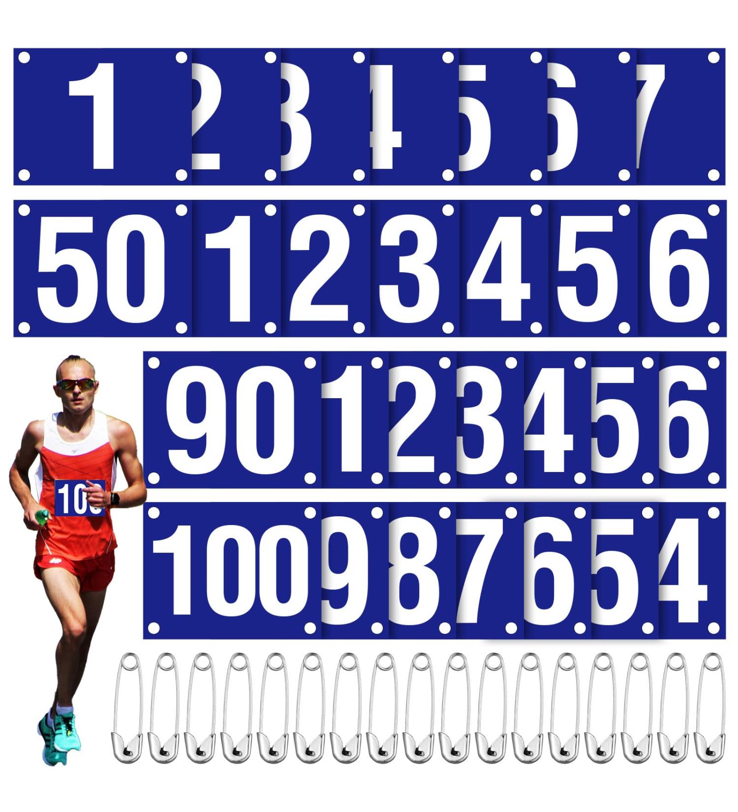 JenPen Running Bib Numbers with Safety Pins for Marathon Sports Competitor Numbers Paper Tags Waterproof Running Track and Field Competitor Numbers 6 x 7.5 Inch 100 1-100 Number - Buy Online on GoSupps.com