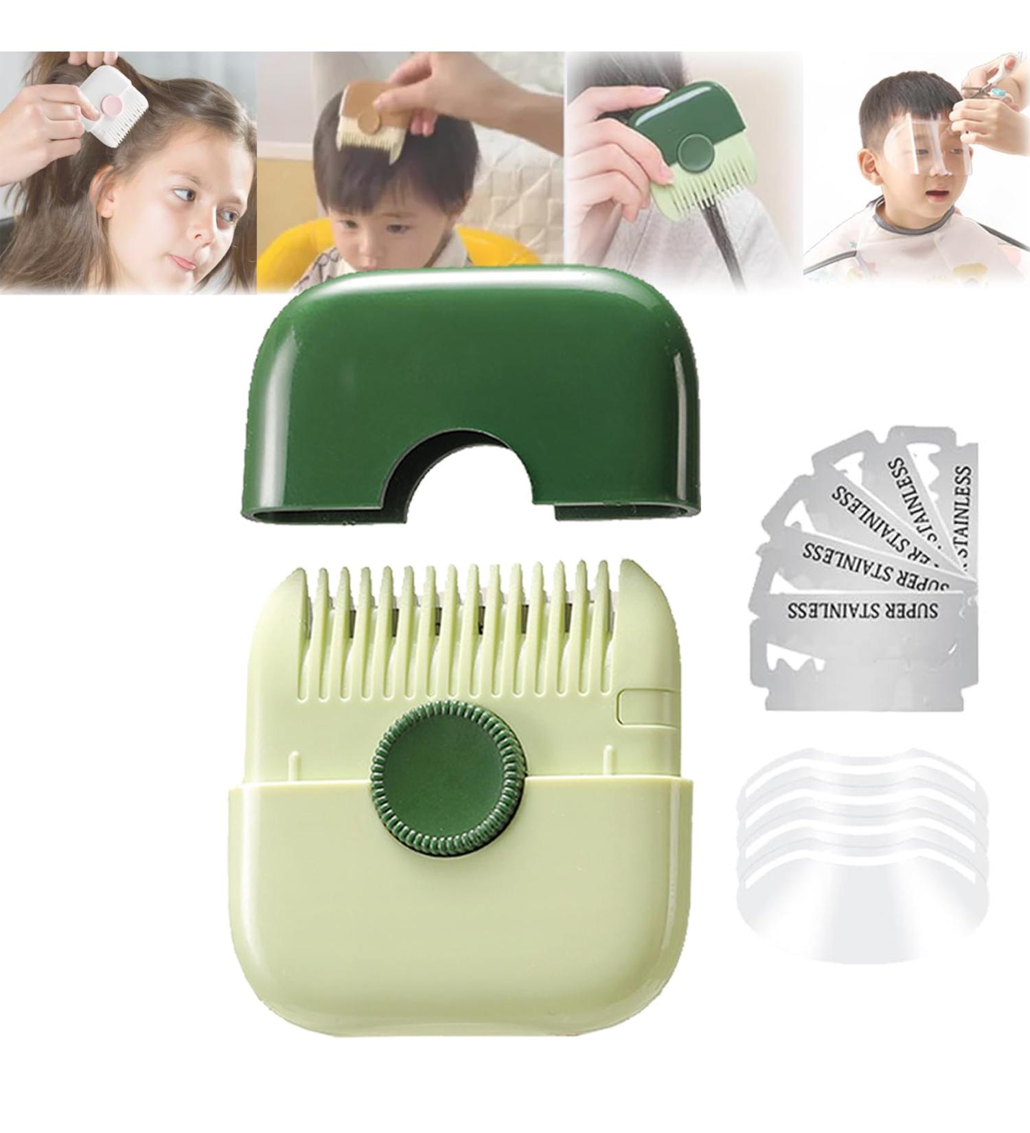 Trimpocket Hair Trimmer/Comb Kids Zilarr 2-in-1 Hair Trimmer & Manual Bangs Trimmer Comb Double-Sided Razor Cutter with Cover Blades Replaceable (Green) - Buy Online on GoSupps.com