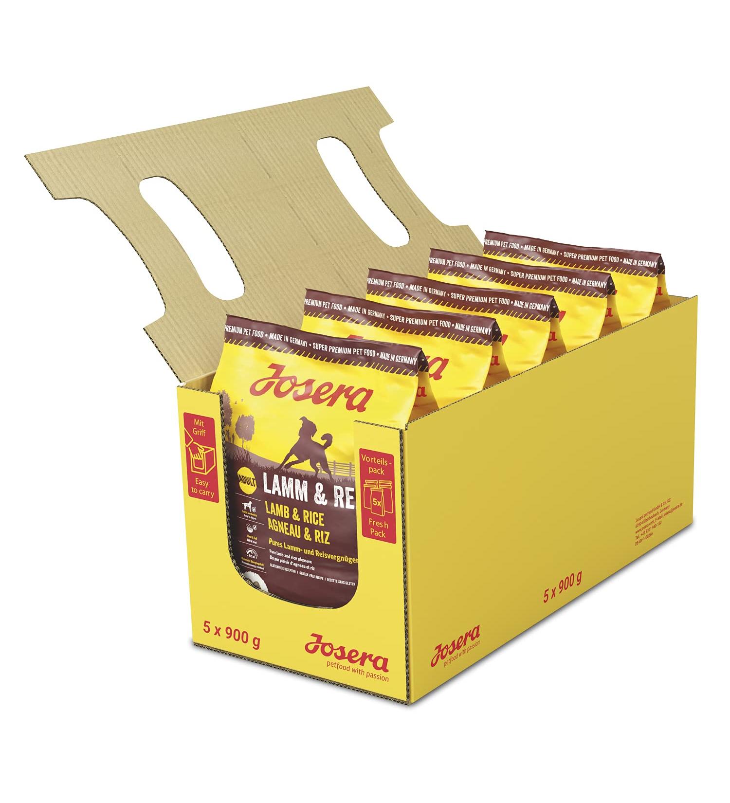 Josera - Dog Food - 5 x 900g Pack - Lamb and Rice - Easy Digestion - Medium and Large Adult Pet - Helps with Hair and Skin - Buy Online on GoSupps.com
