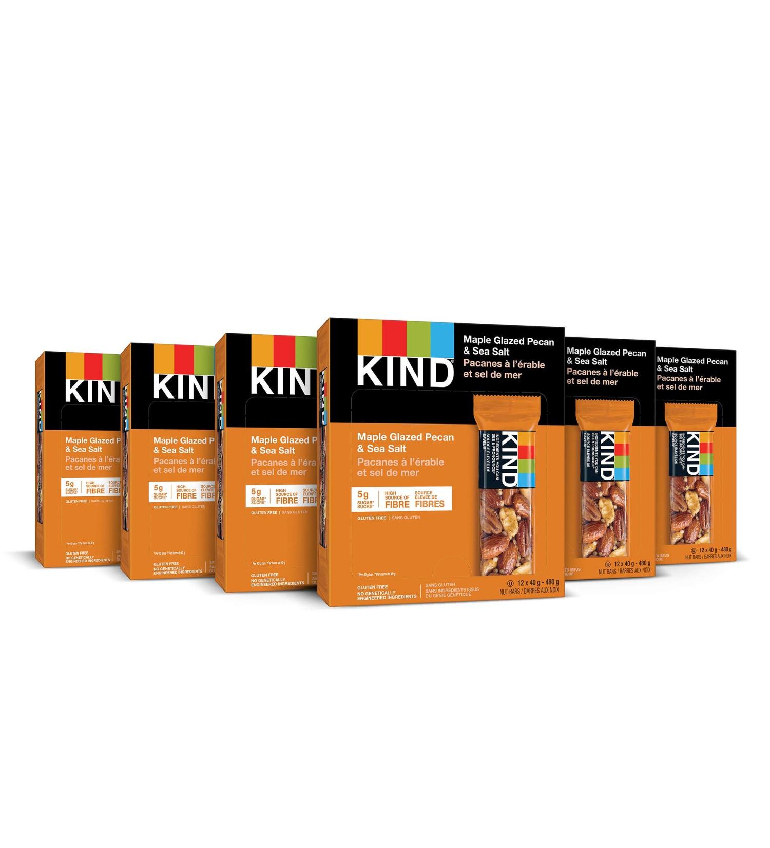KIND Fruit & Nut Bars Maple Glazed Pecan and Sea Salt Gluten Free Low Sugar 72 Count Maple Glazed Pecans & Sea Salt - Buy Online on GoSupps.com