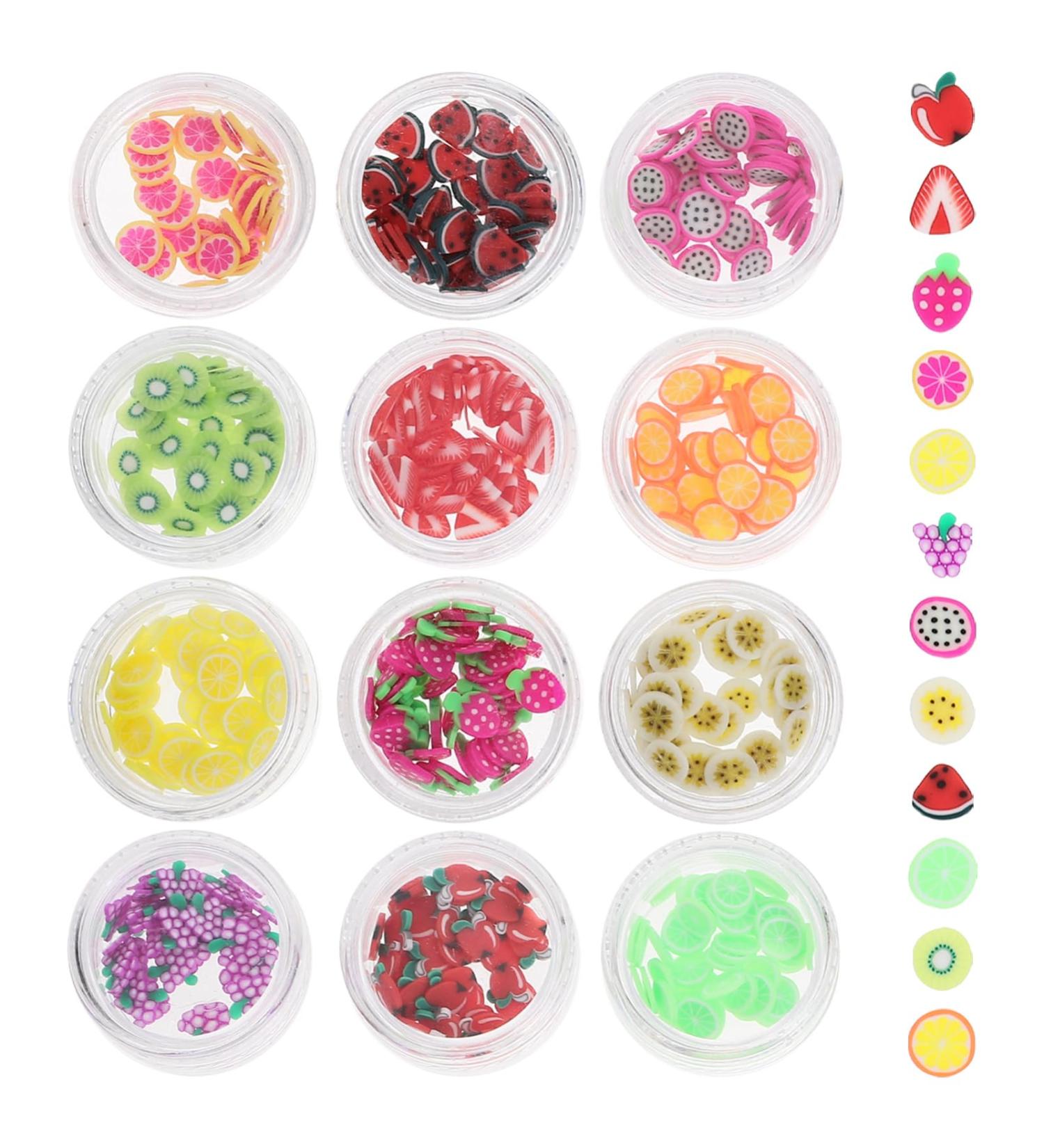 Healeved 2 Sets DIY Nail Fruit Nail Accessories Pottery Making Supply Home Use Decor Polymer Clay Fruit Slices Manicure Kit DIY Kits Slice Nail Art Puzzle Soft Pottery Charm Nail Flakes 3d - Buy Online on GoSupps.com