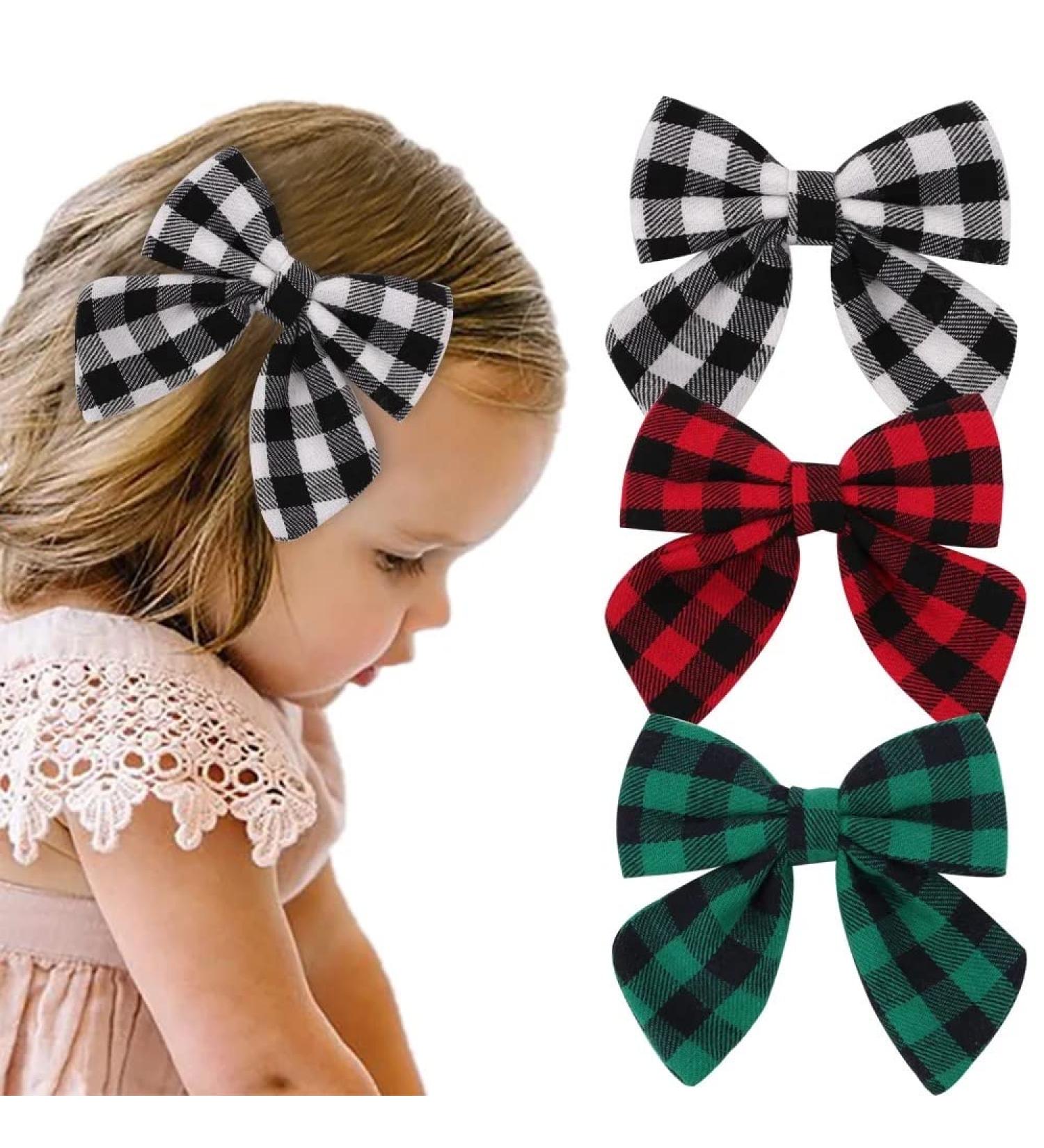 YUPs Tartan Bow Knot Hair Clips - Festive Handmade Plaid Fashion Accessory for Girls - Buy Online on GoSupps.com