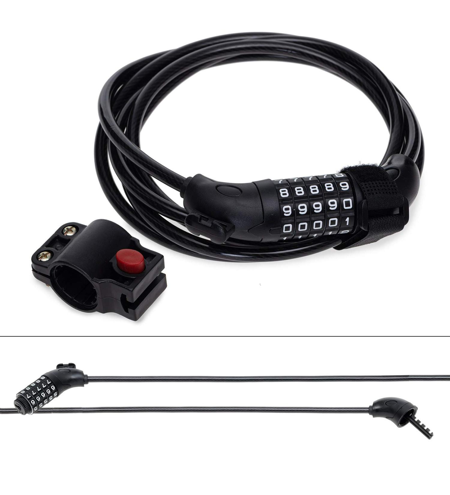 Qeedo Bike Trailer Lock - 2.5m x 8mm Bicycle Cable Lock for Secure International Shipping - Buy Online on GoSupps.com