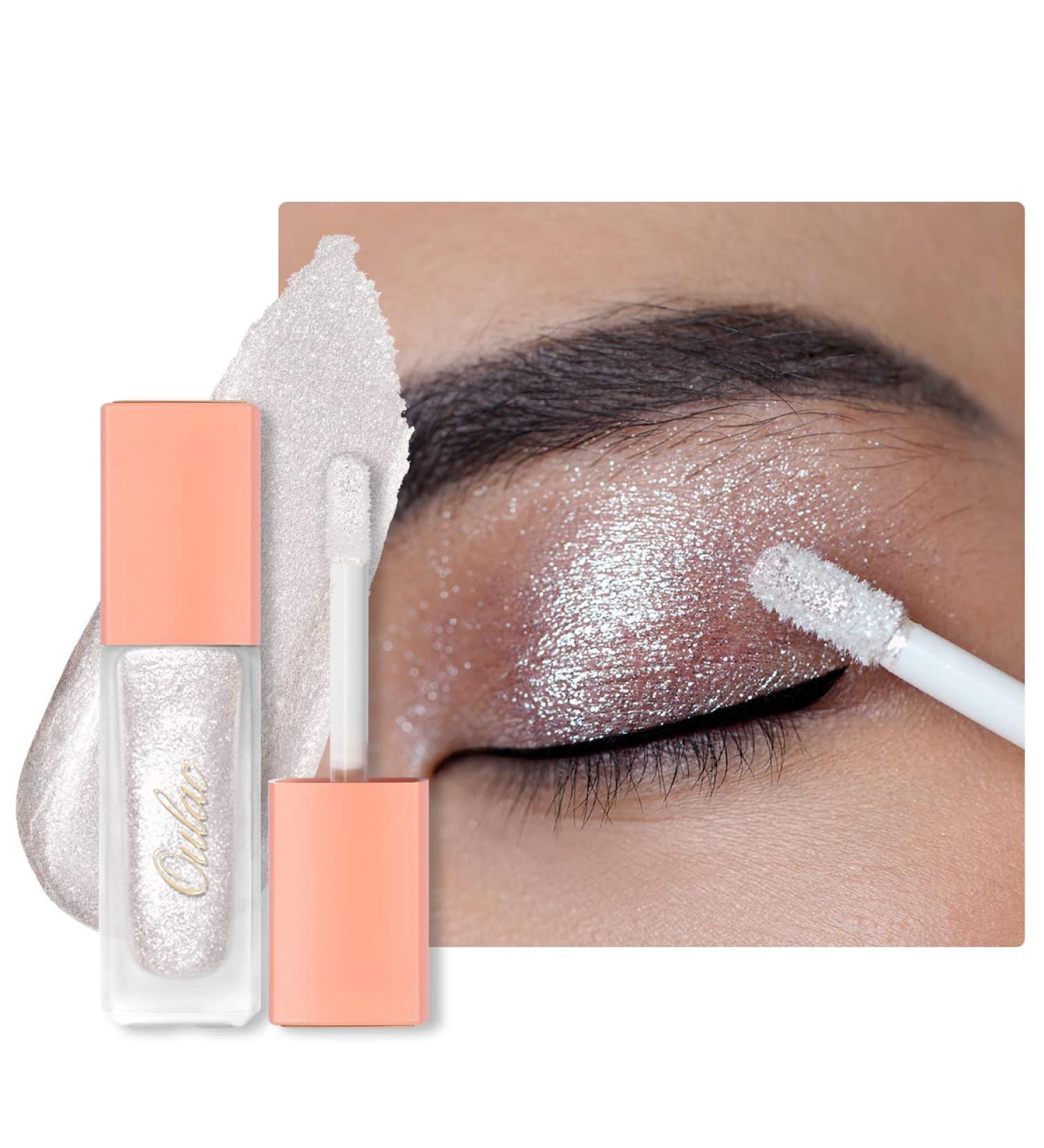 Oulac Icy White Glitter Eyeshadow Liquid - Vegan & Cruelty-Free | Smooth Shimmer Finish | International Shipping Available - 5.4g - Buy Online on GoSupps.com